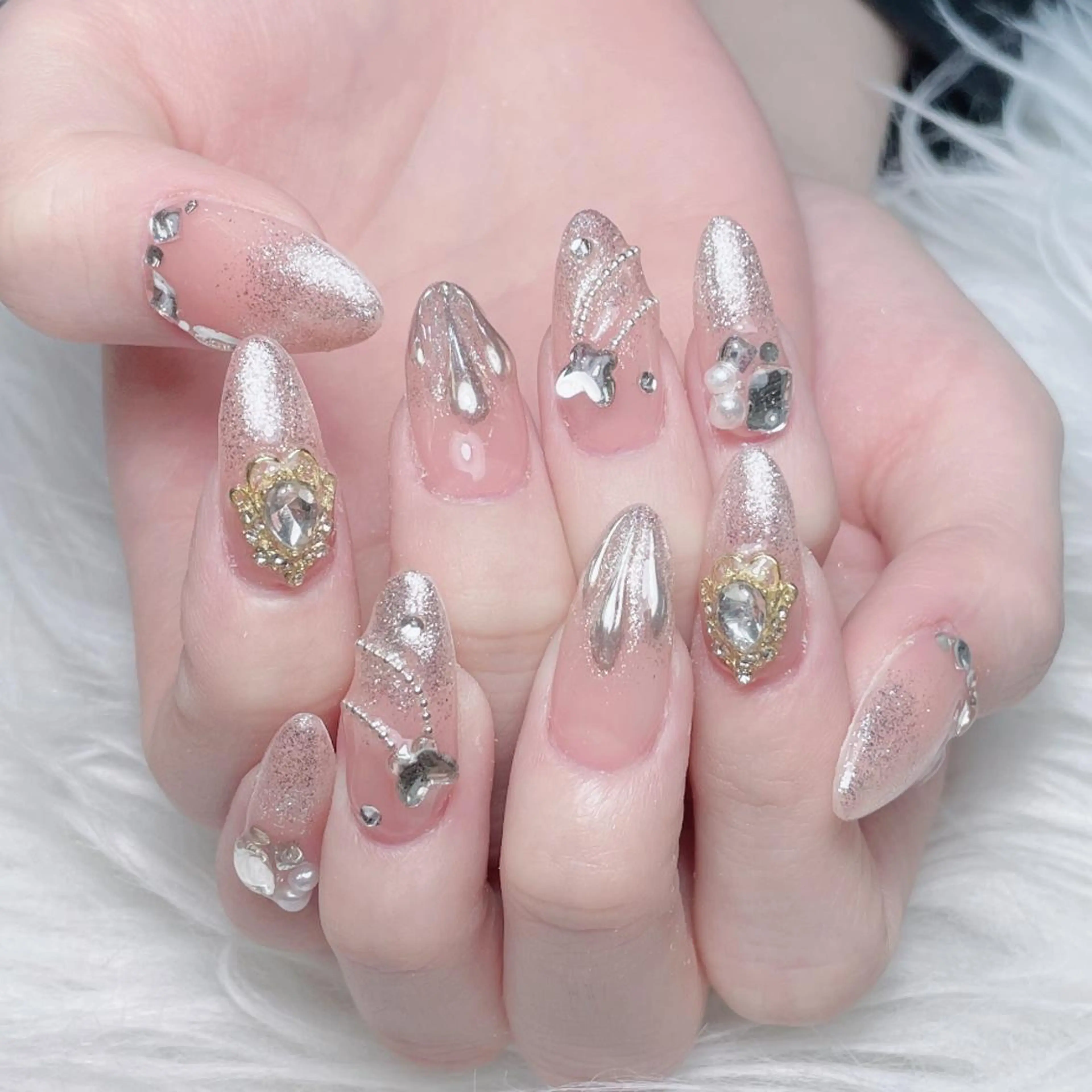 ネイル ハート 韓国ネイル 夏ネイル ワンホンネイル Melody Nail所属・Melody  3D/スカルプ専門店のネイルデザイン