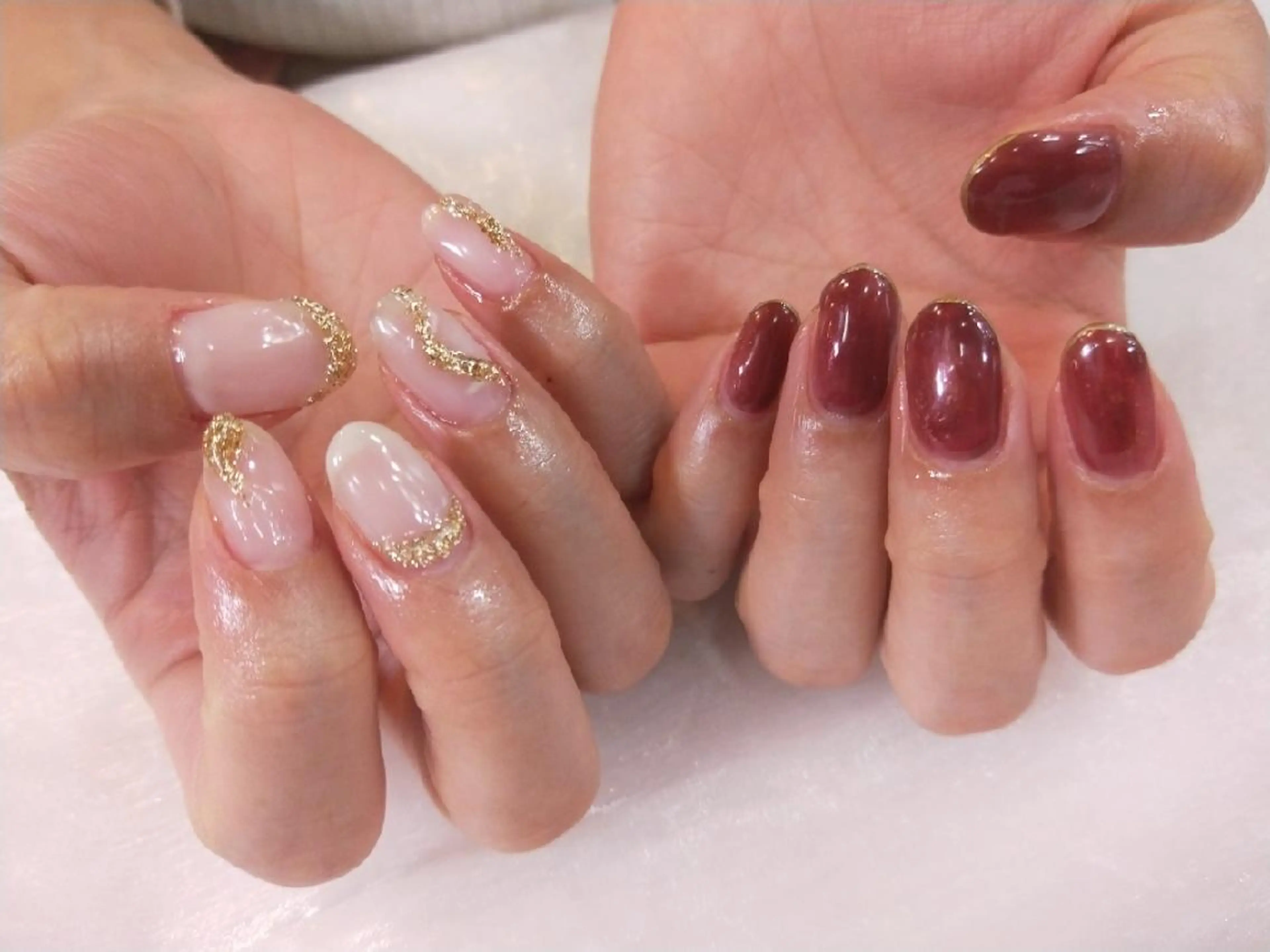 ネイル ハンドネイル ハンドケア R'well所属・はばすみれ🎀ﾈｲﾙ 光ﾌｪｲｼｬﾙ ﾍｱのネイルデザイン