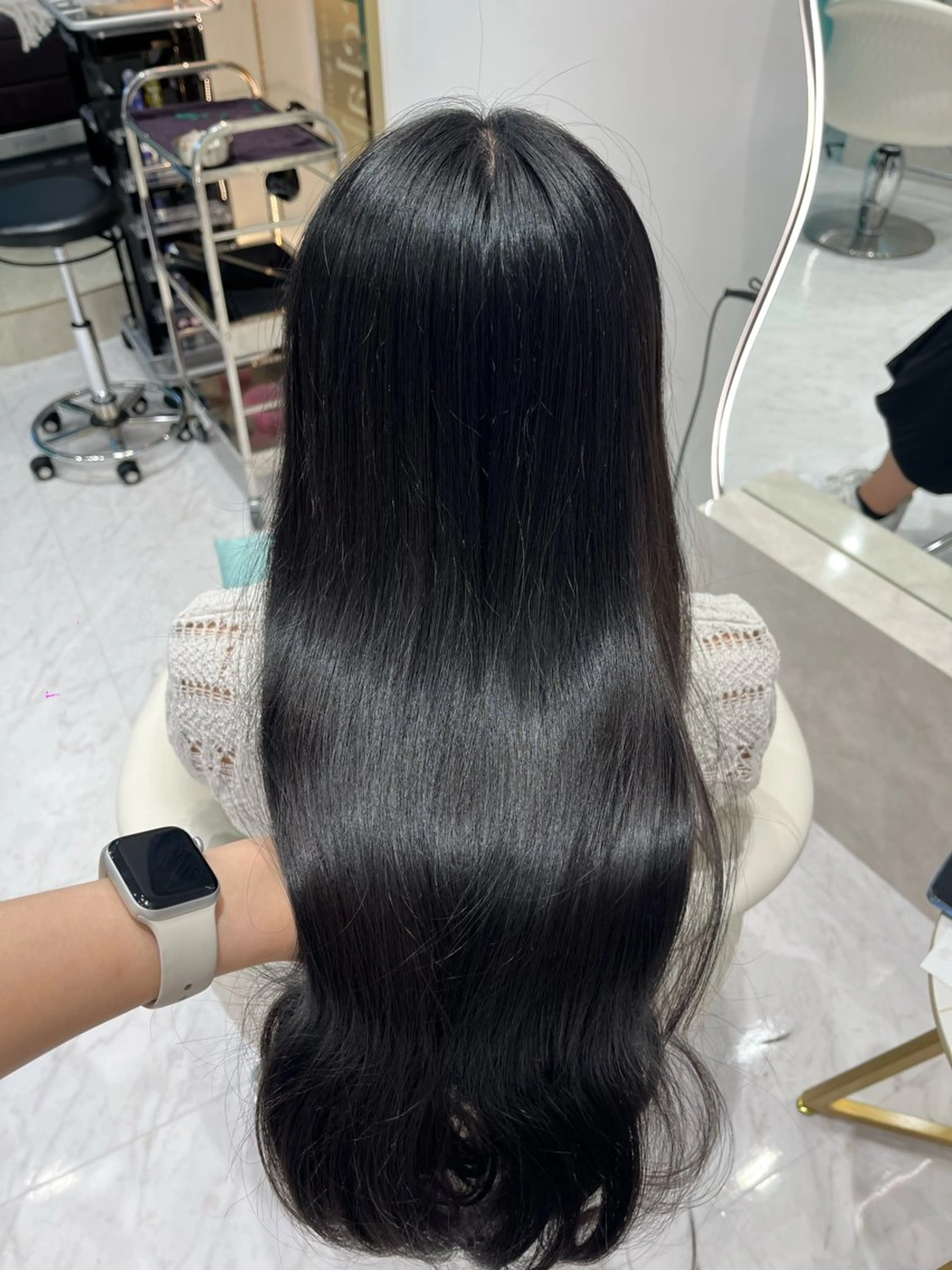 ロング カラー 黒髪 透明感カラー グレーブラック カット ヘアカラー トリートメント 名古屋/透明感カラー /韓国ヘア/高木梨帆のヘアスタイル