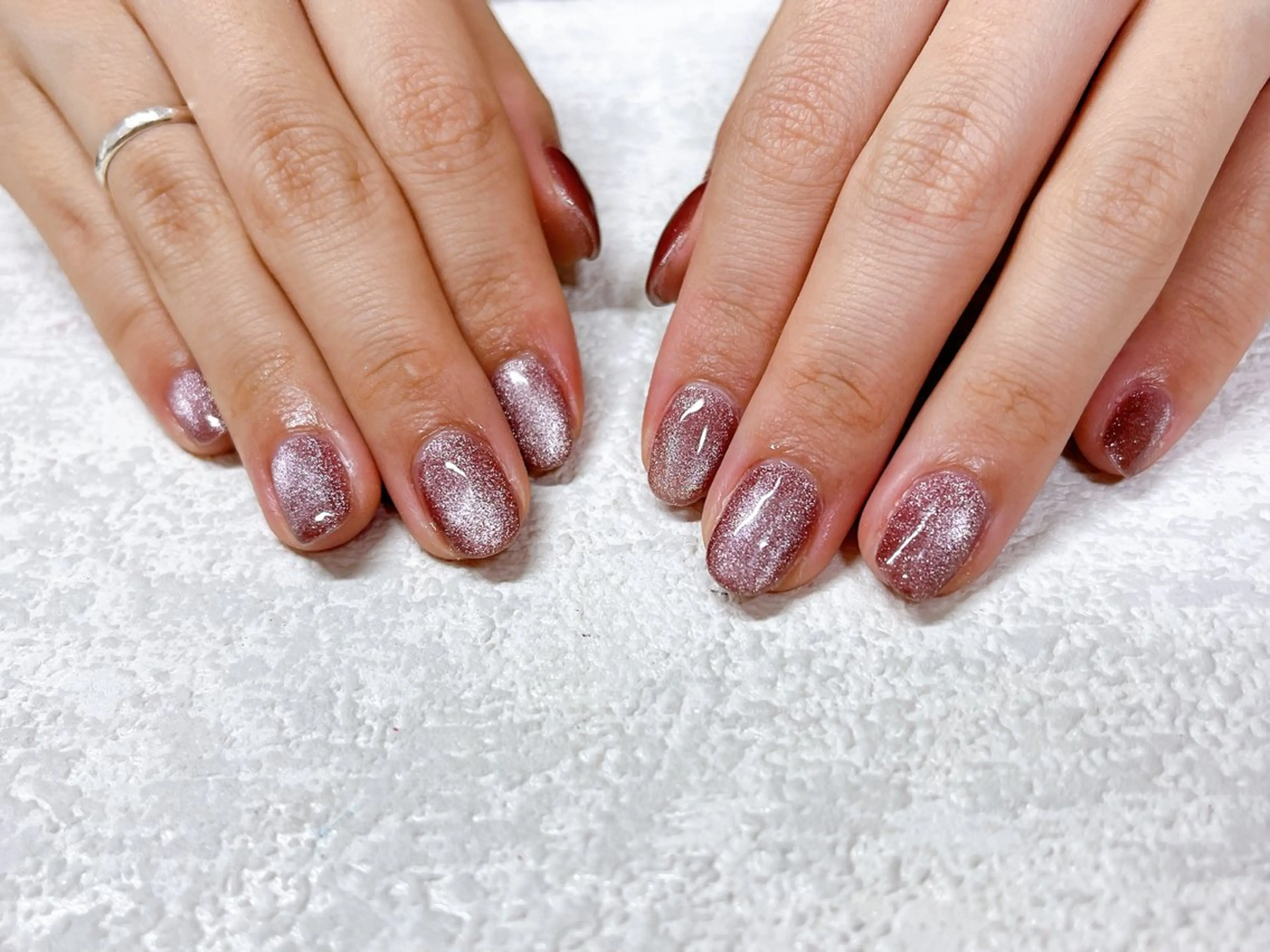 ネイル オーロラネイル フットネイル フレンチネイル ジェルネイル 韓国ネイル ハンドネイル Mogu nail 二子玉川のネイルデザイン