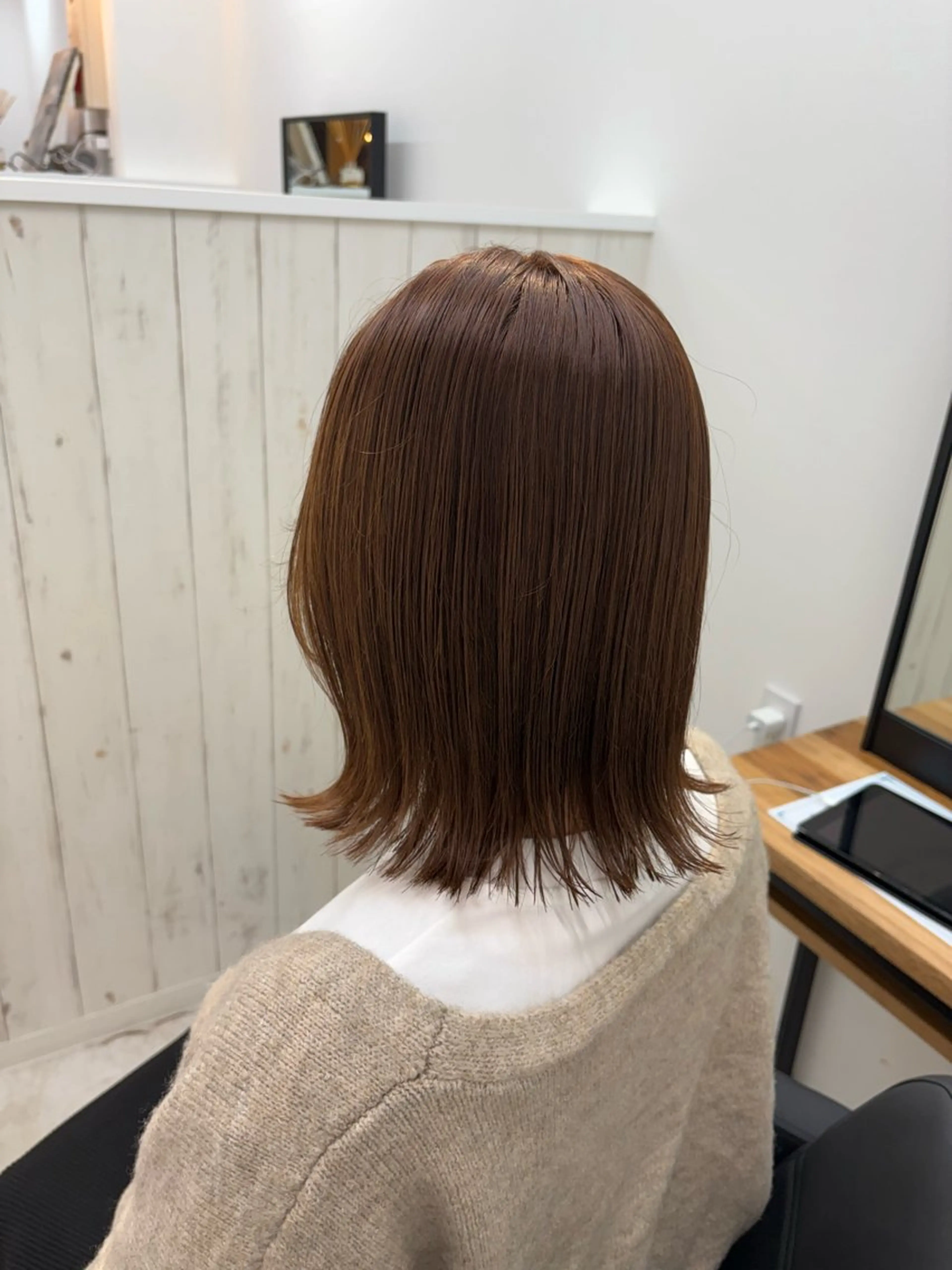 ミディアム カラー ブリーチ ダブルカラー ブリーチなしカラー ボブ 髪質改善 カット ヘアカラー waku所属・菜月/透明感カラー /ハイトーンのヘアスタイル