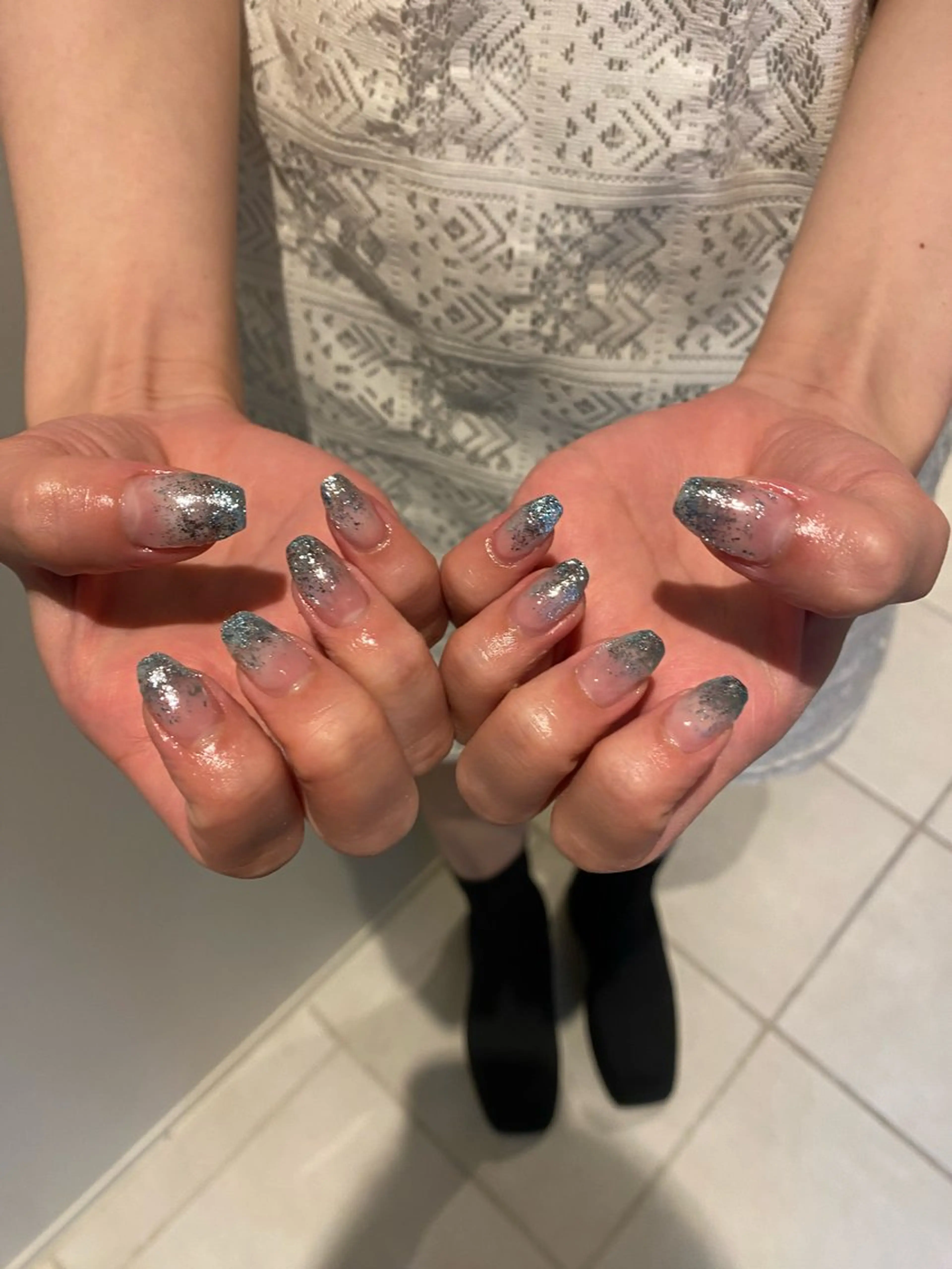 ネイル ブルー グラデーション DEE  nail kahoのネイルデザイン