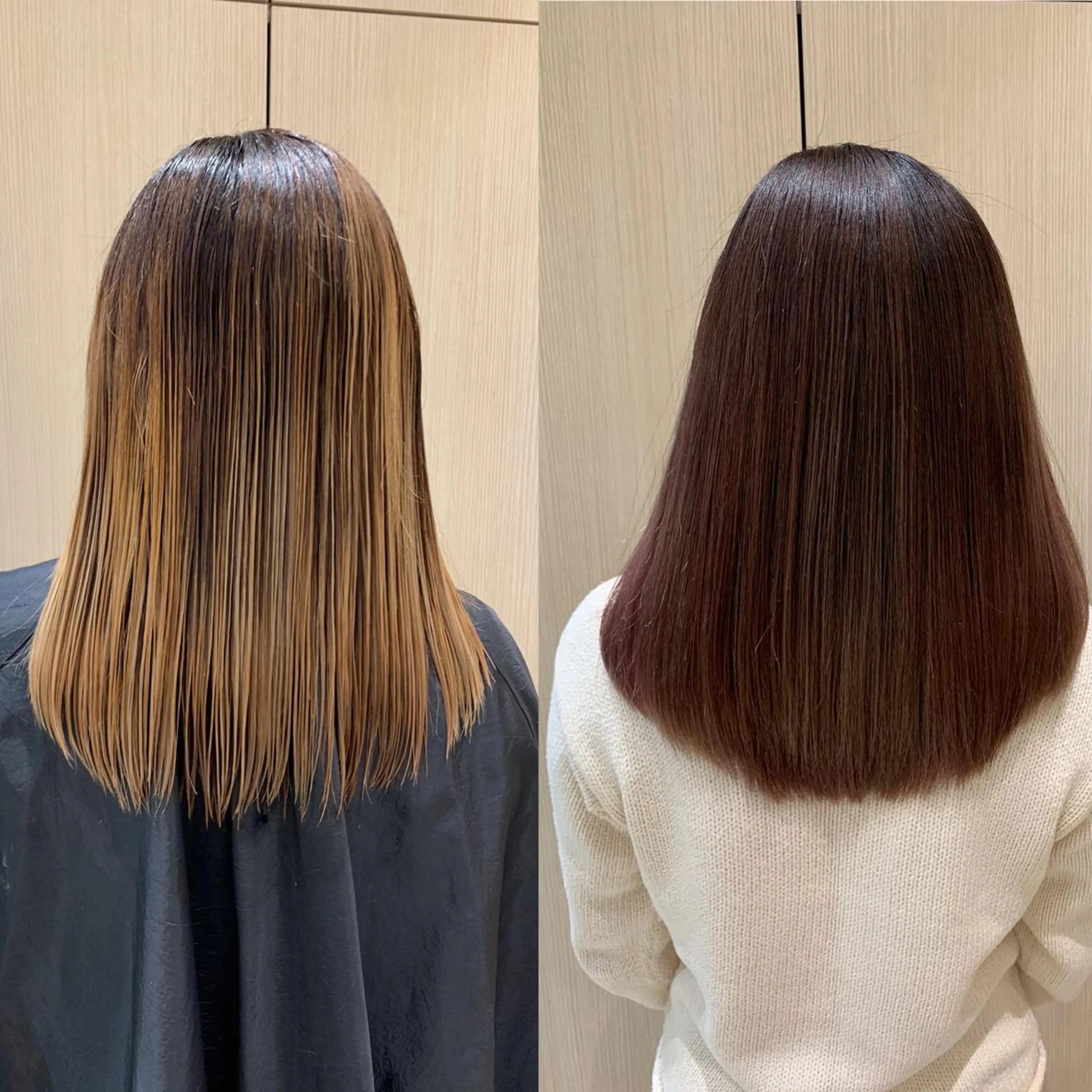 セミロング カラー アッシュ トリートメント 酸熱トリートメント 藤森 希美のヘアスタイル