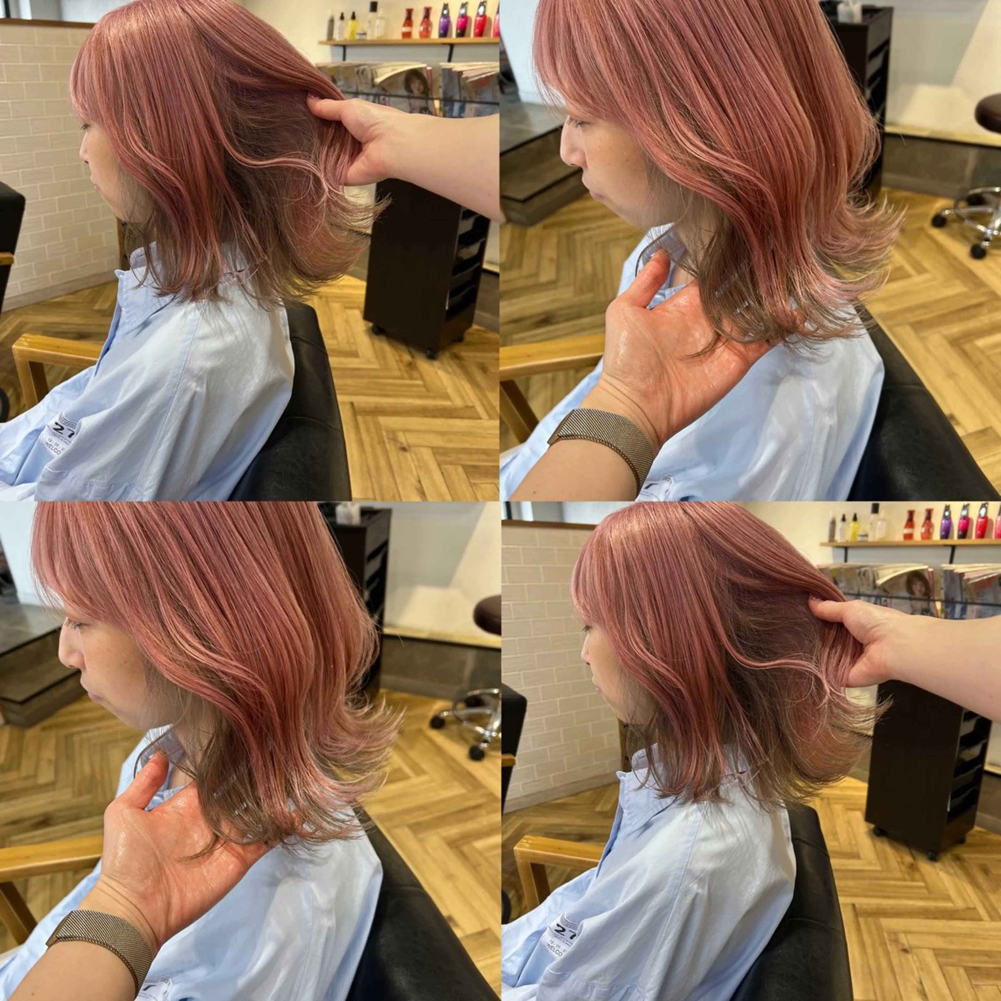 セミロング カラー 艶カラー/韓国顔周り 🎀mamiのヘアスタイル