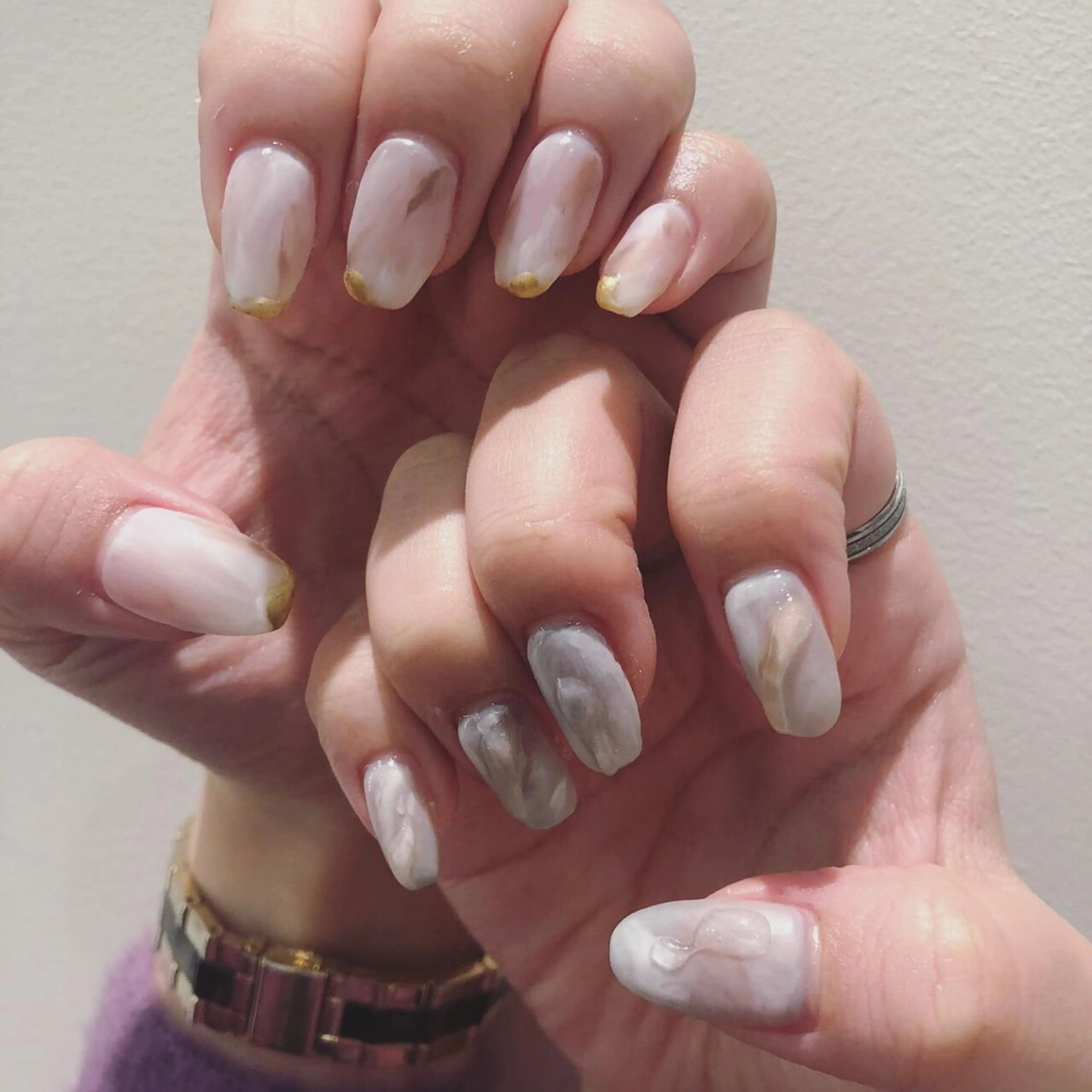 ネイル 大理石ネイル(マーブル) マットネイル Ebina Ryoのネイルデザイン