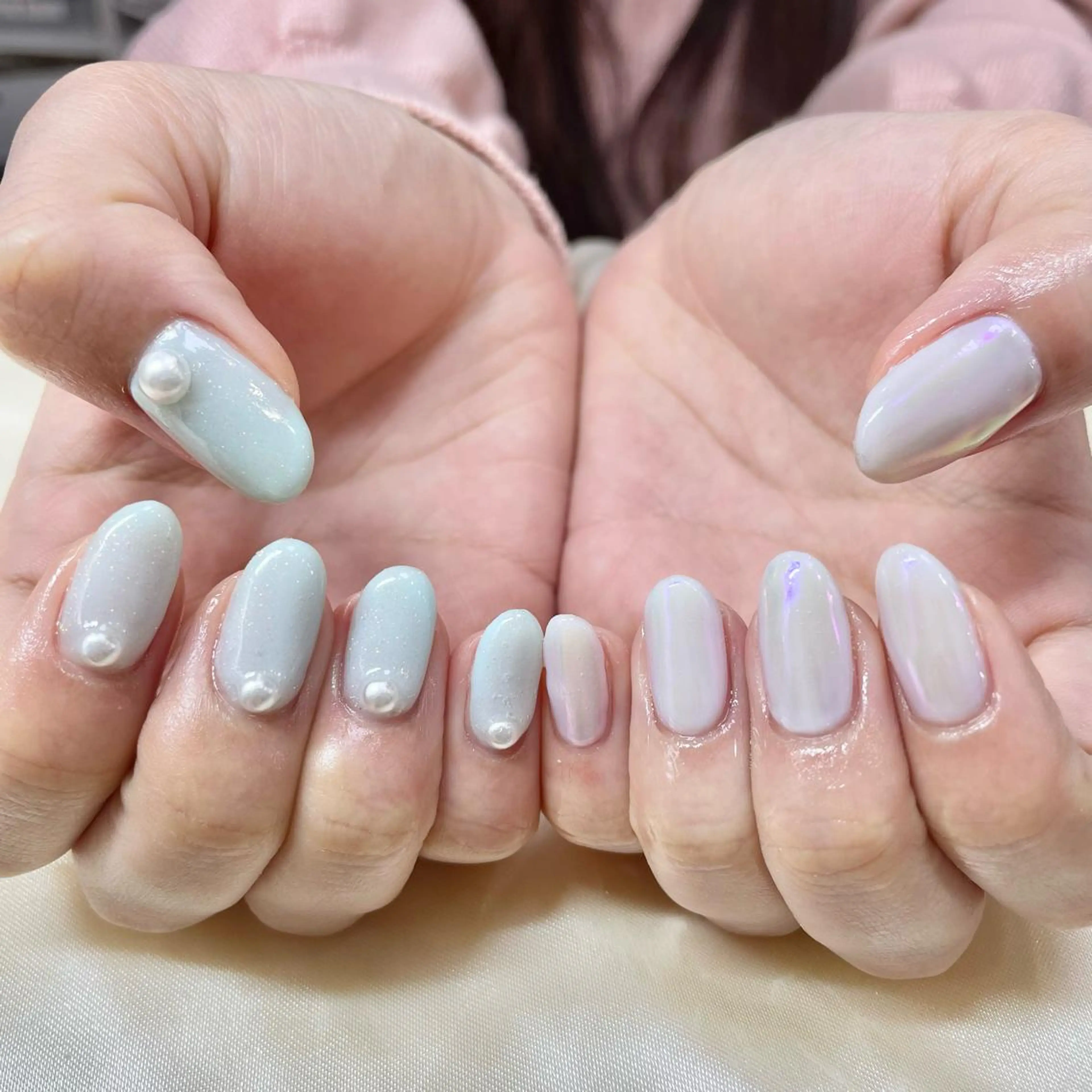 ネイル オーロラネイル パステルネイル ハンドネイル フットネイル 🎀AYAKO 🎀中韓ネイルのネイルデザイン