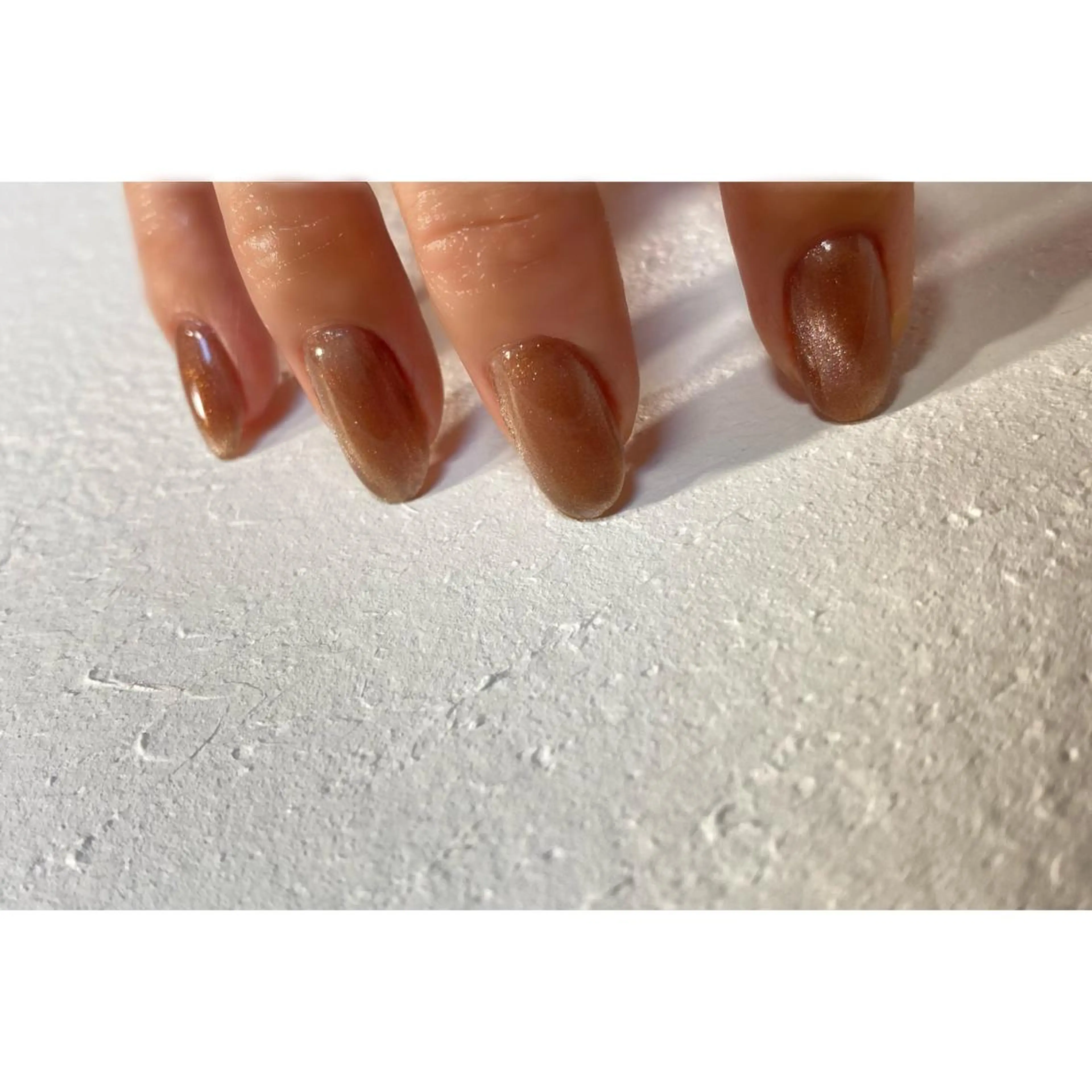 ネイル ブラウン ジェルネイル マグネットネイル バレンタイン fig tree所属・fig  tree 地爪育成モニターのネイルデザイン