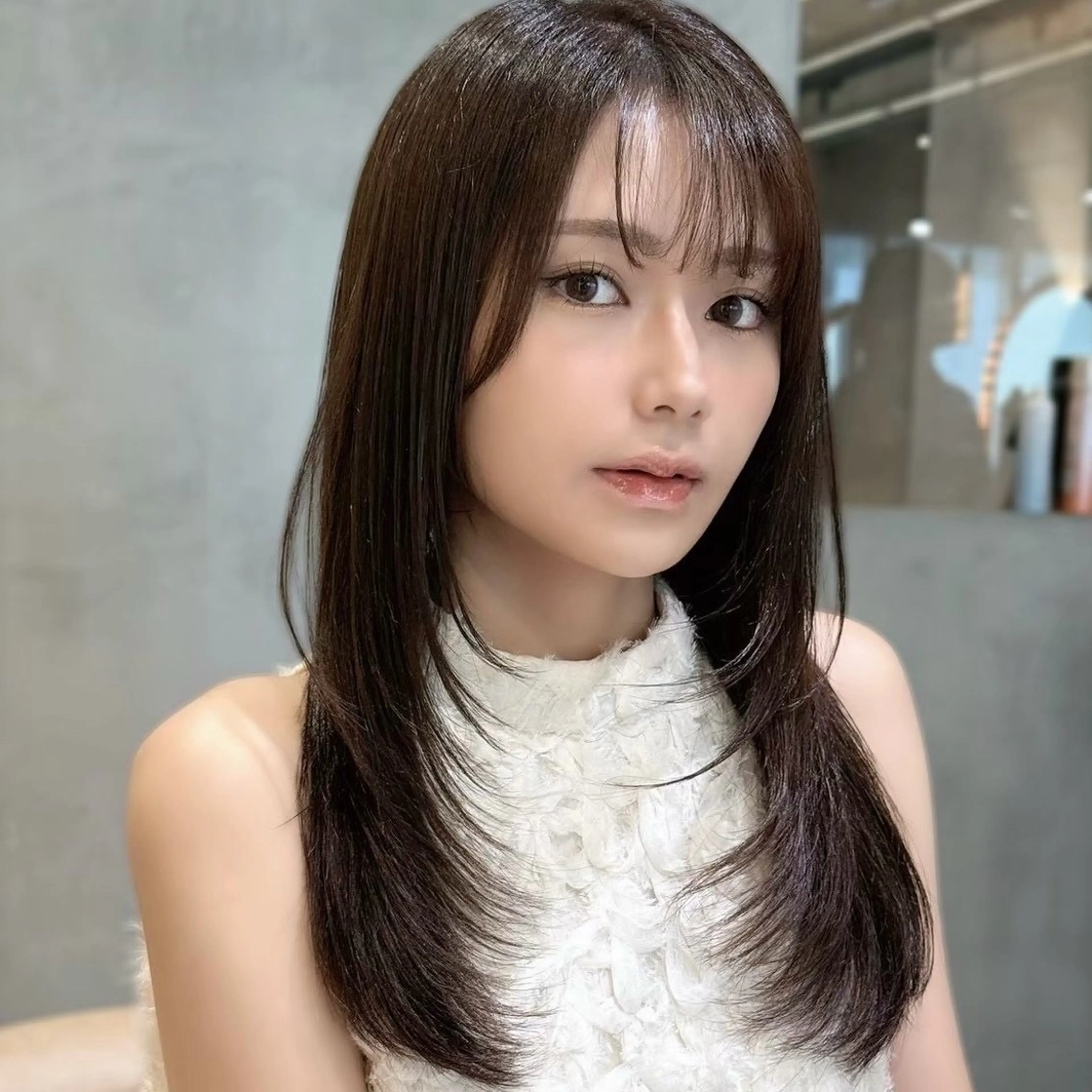 ロング ボブ/レイヤー/ 縮毛矯正/ 渡邊莉玖のヘアスタイル