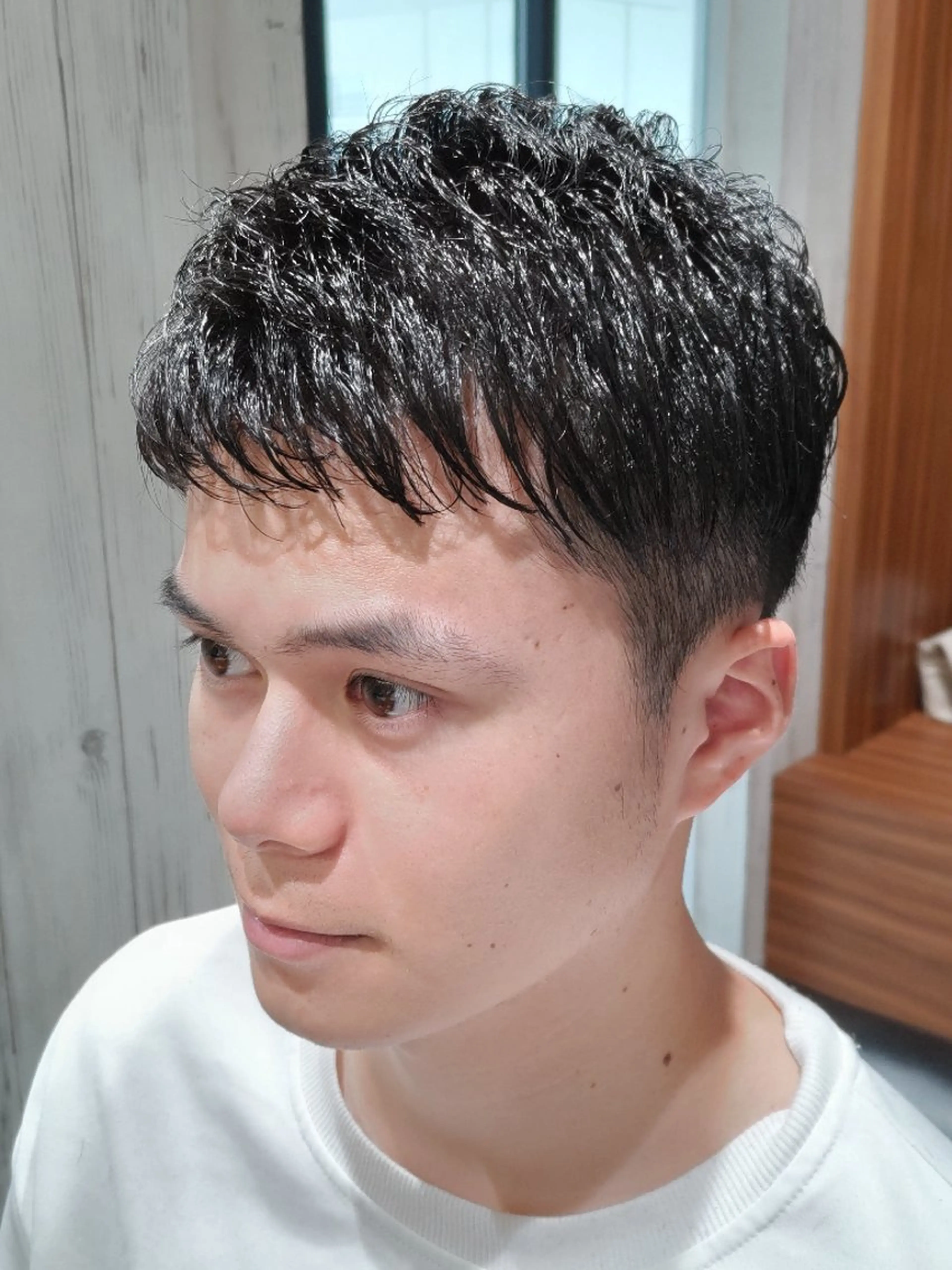 ショート メンズ ビジネス センターパート フェードカット メンズパーマ メンズツイストパーマ HAIR&GROOMING　YOSHIZAWA Inc. BANDAI所属・💈多賀 裕史💈のヘアスタイル