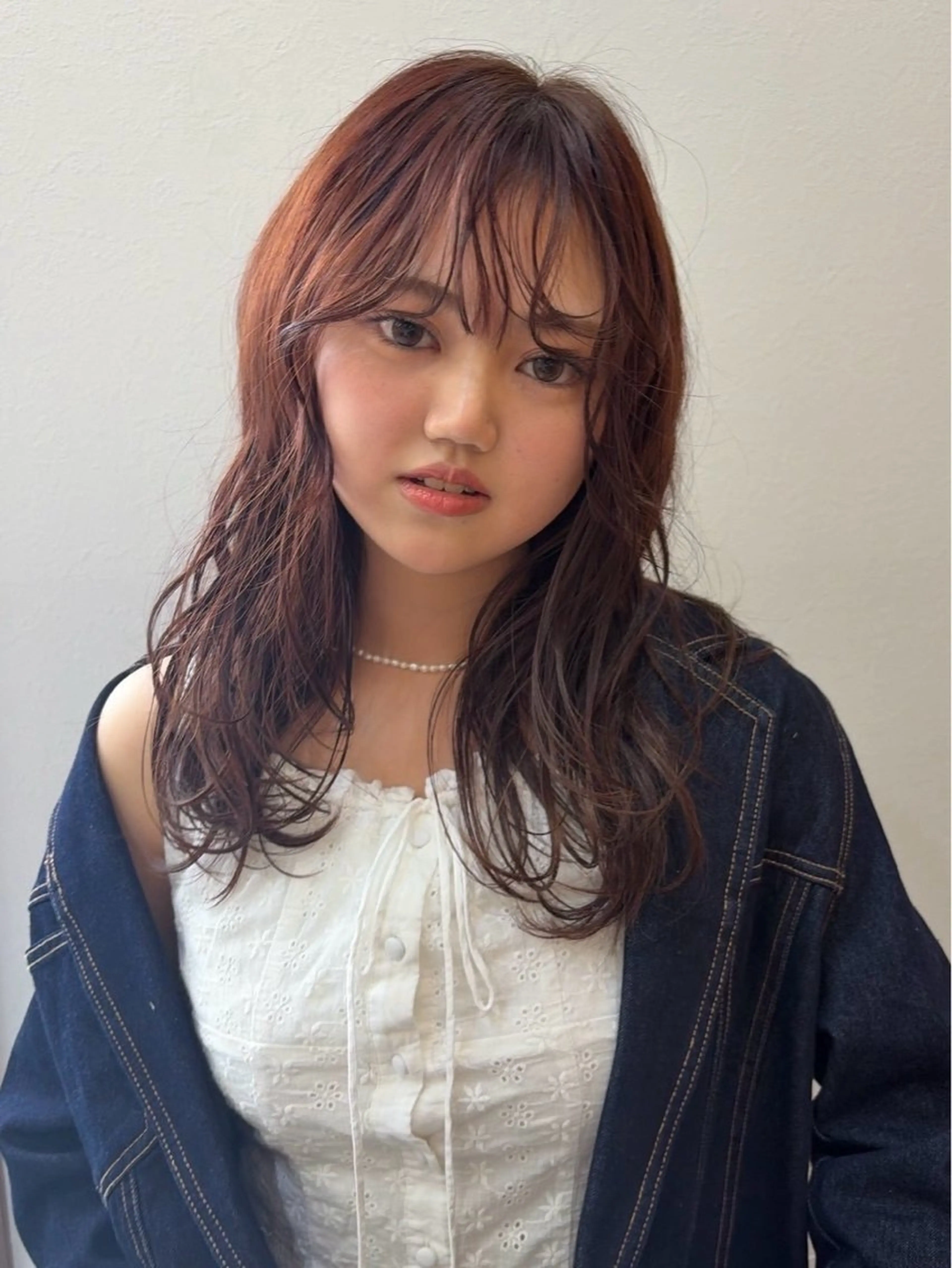 セミロング カラー レイヤーカット 駒場 まといのヘアスタイル