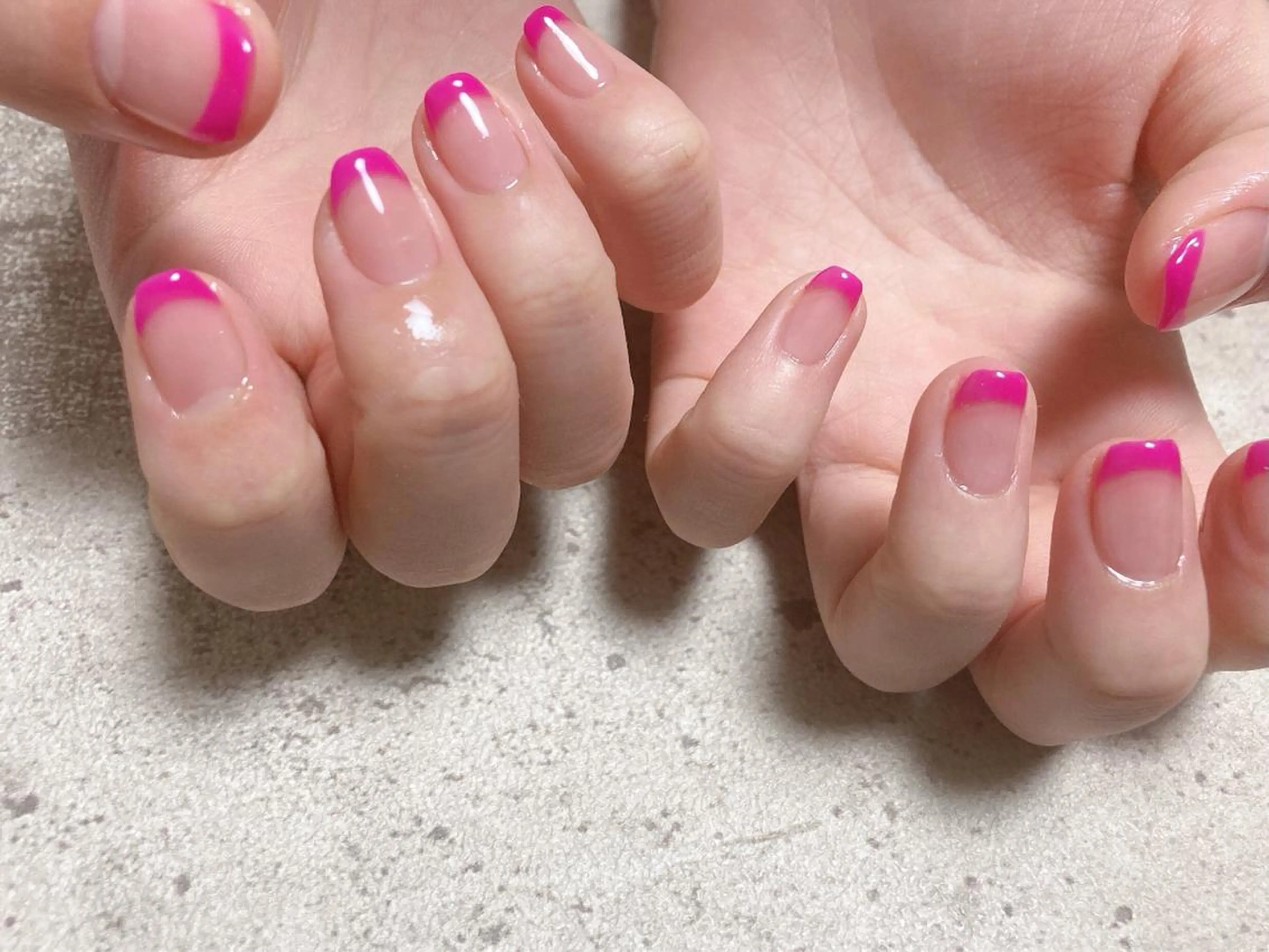 ネイル フレンチネイル ピンク kikinail 溝の口のネイルデザイン