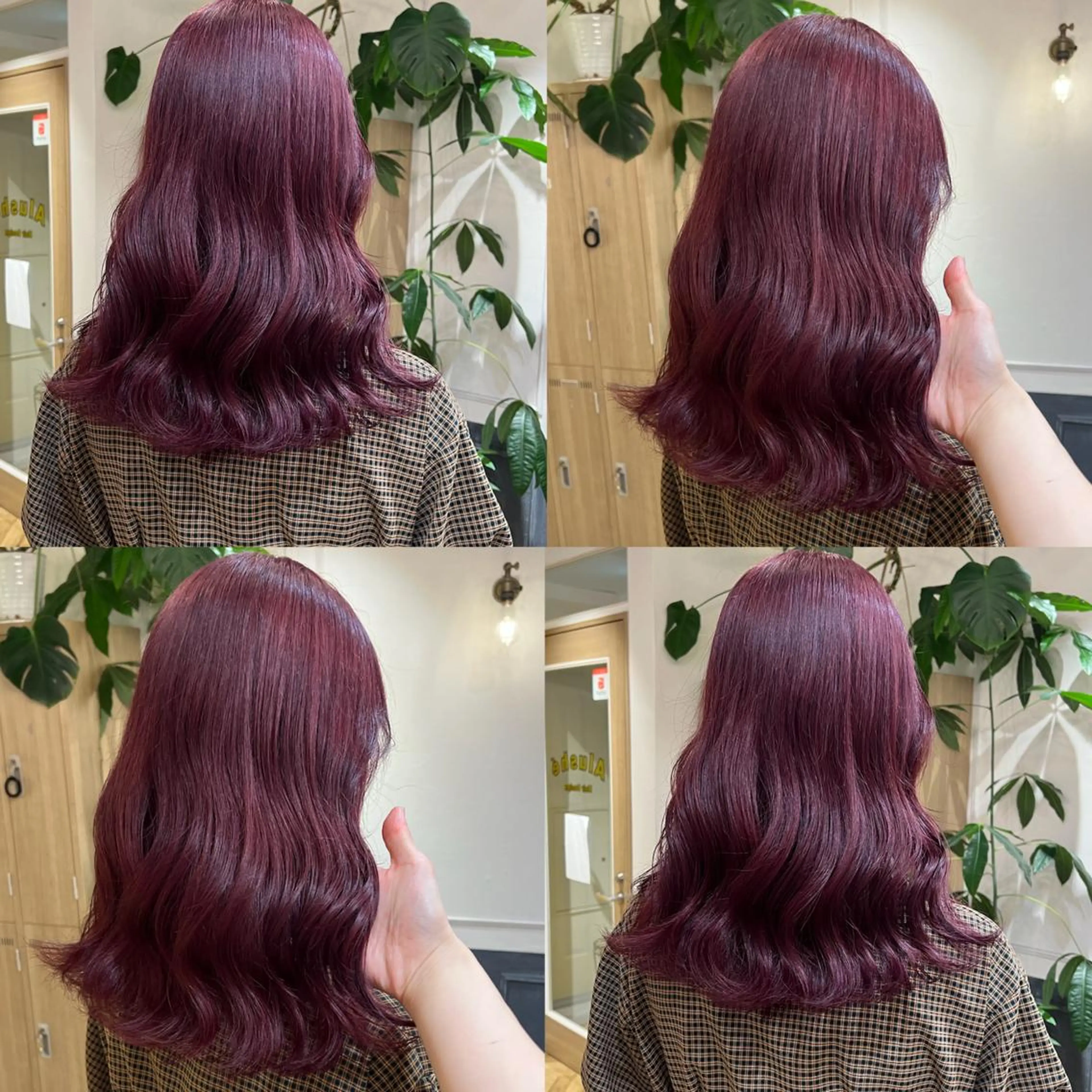 ロング カラー レッドカラー 艶カラー/韓国顔周り 🎀mamiのヘアスタイル