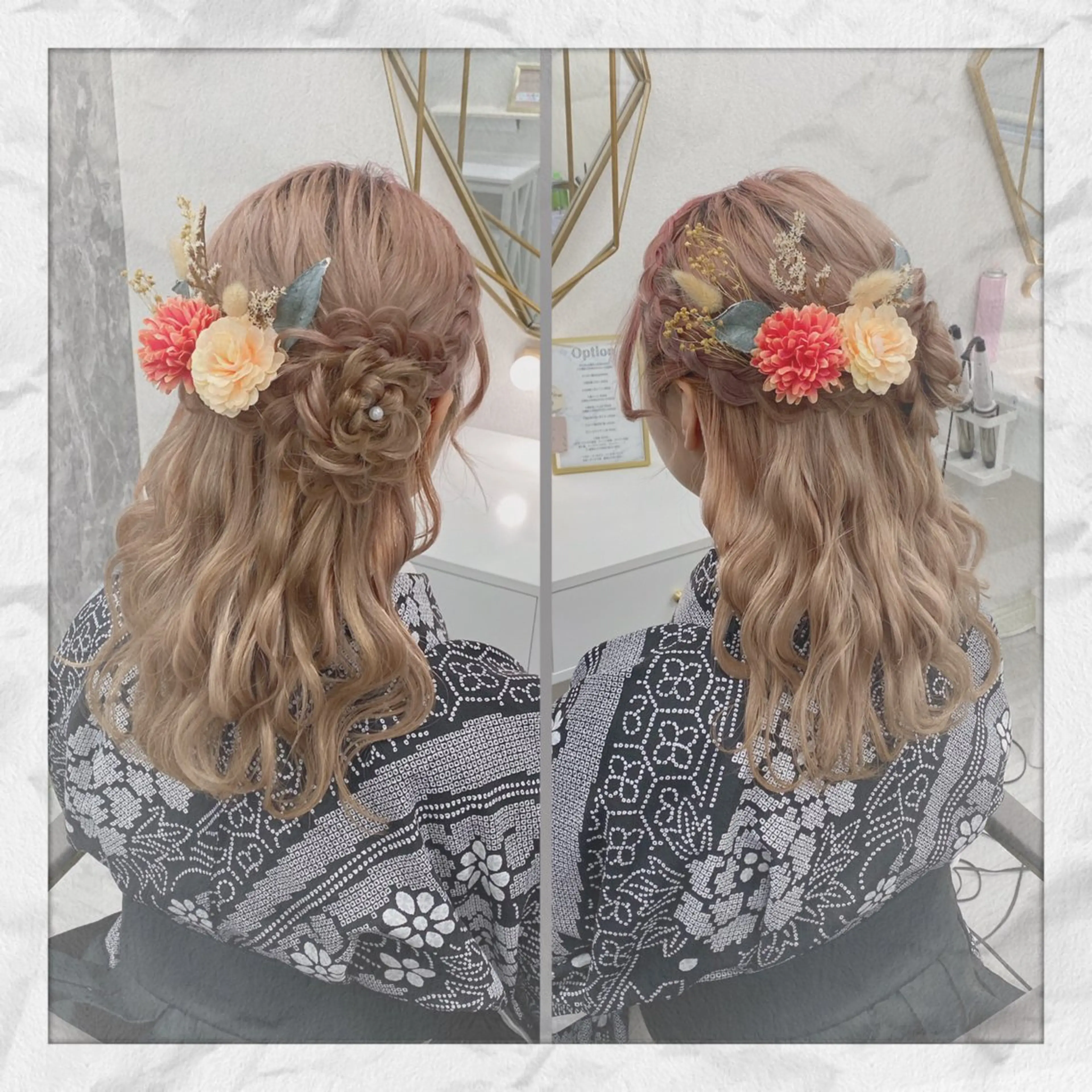 セミロング ヘアアレンジ ハーフアップ 卒業式のヘアスタイル ヘアセット ヘアセット/着付け 𓇼 松本 夏美𓇼のヘアスタイル