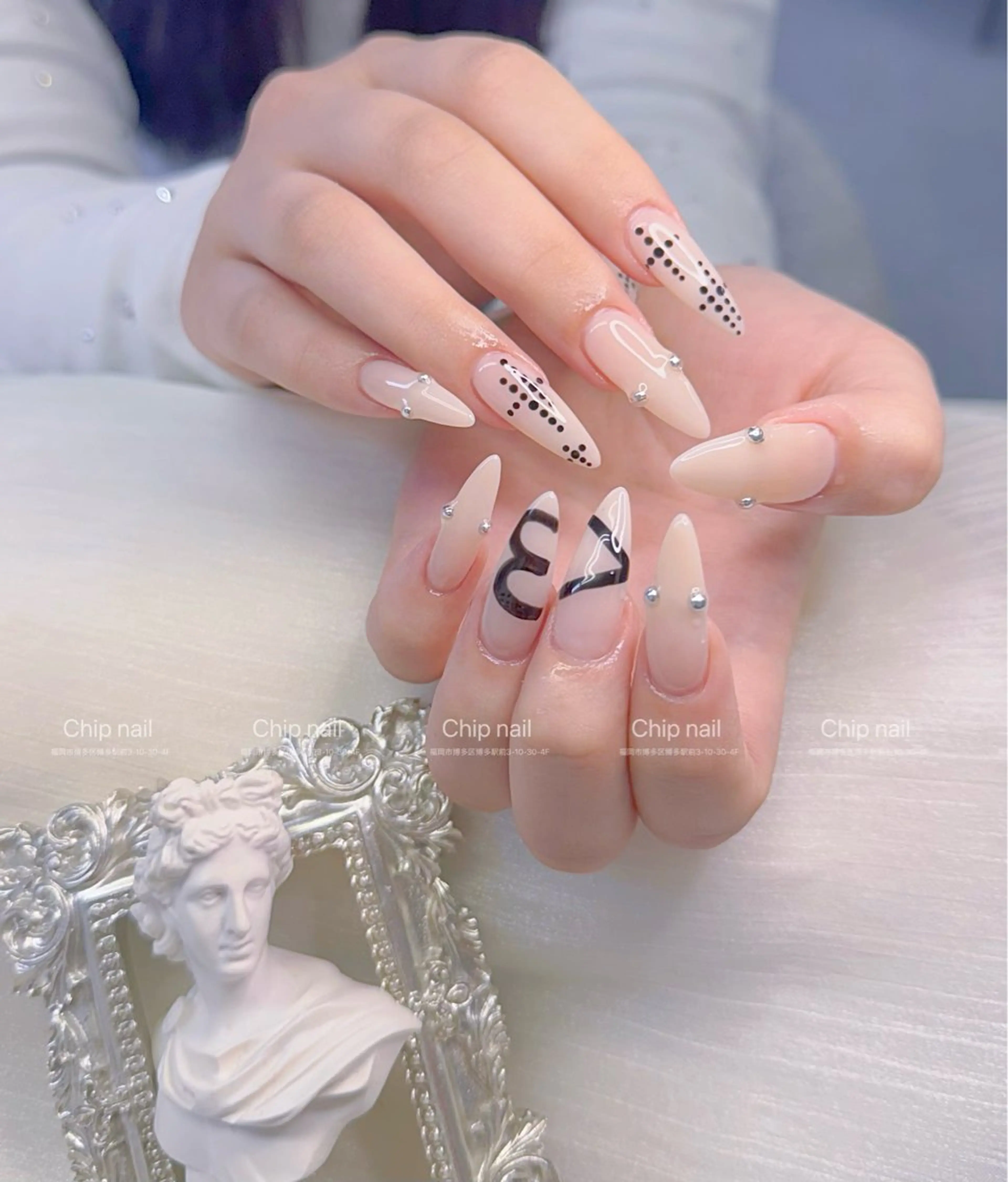 ネイル ロングネイル ハンドネイル chip nail harukaのネイルデザイン