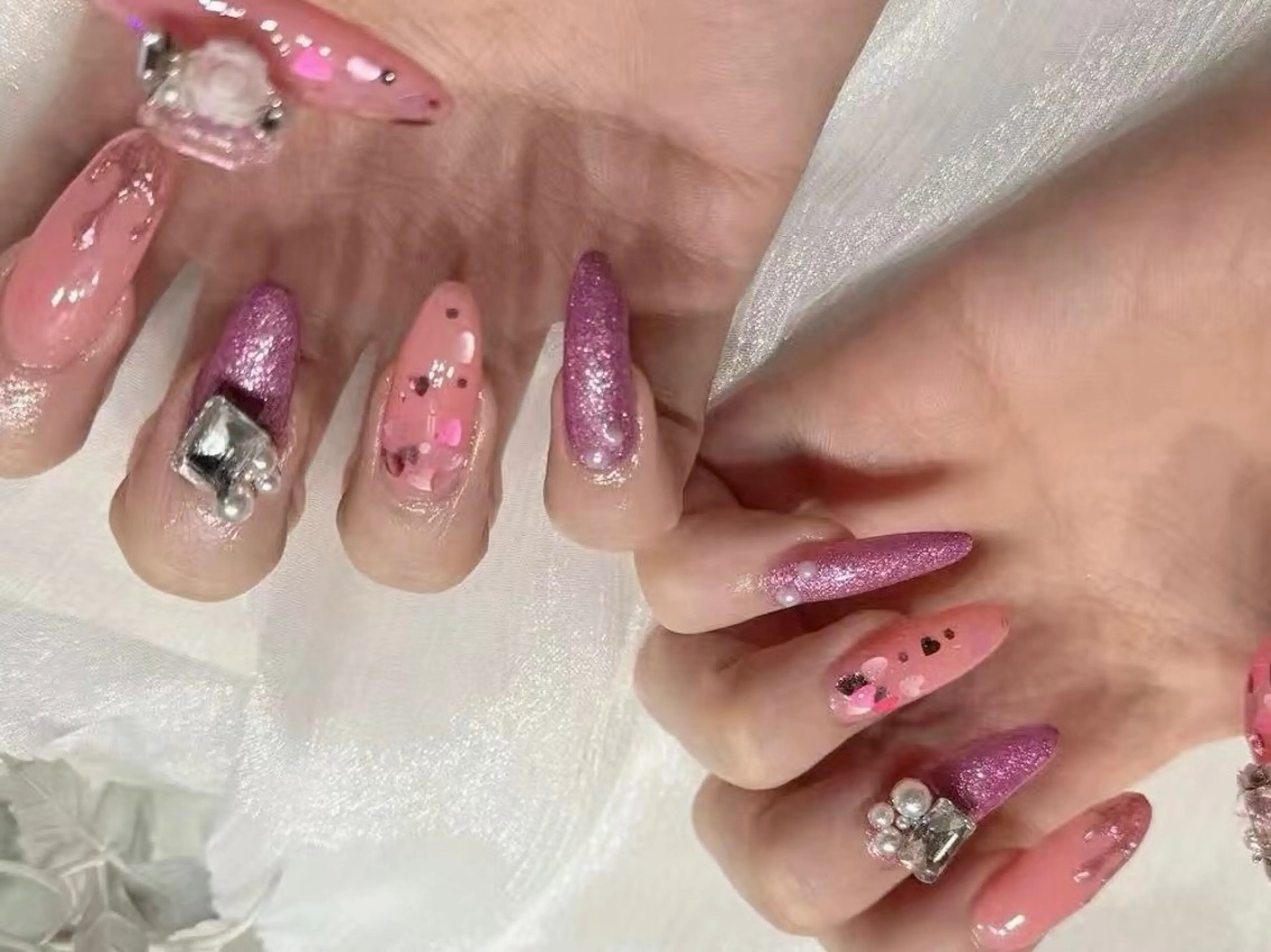 ネイル アートネイル フットネイル ジェルネイル ハート マグネットネイル Babarla　Nail　Salon所属・babarla Nailのネイルデザイン