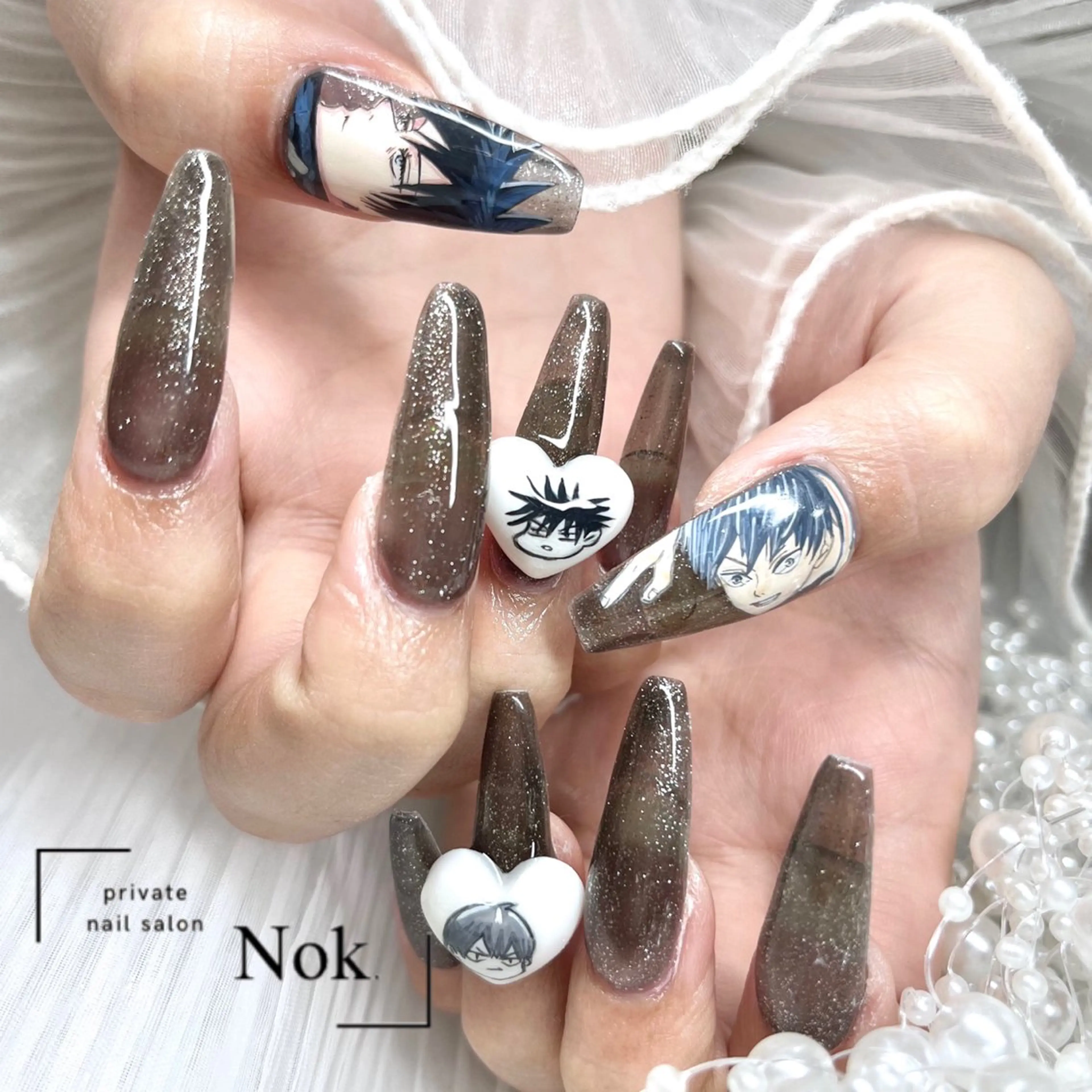 ネイル ハート ハンドネイル 池袋痛ネイル Nok. 渡辺のネイルデザイン