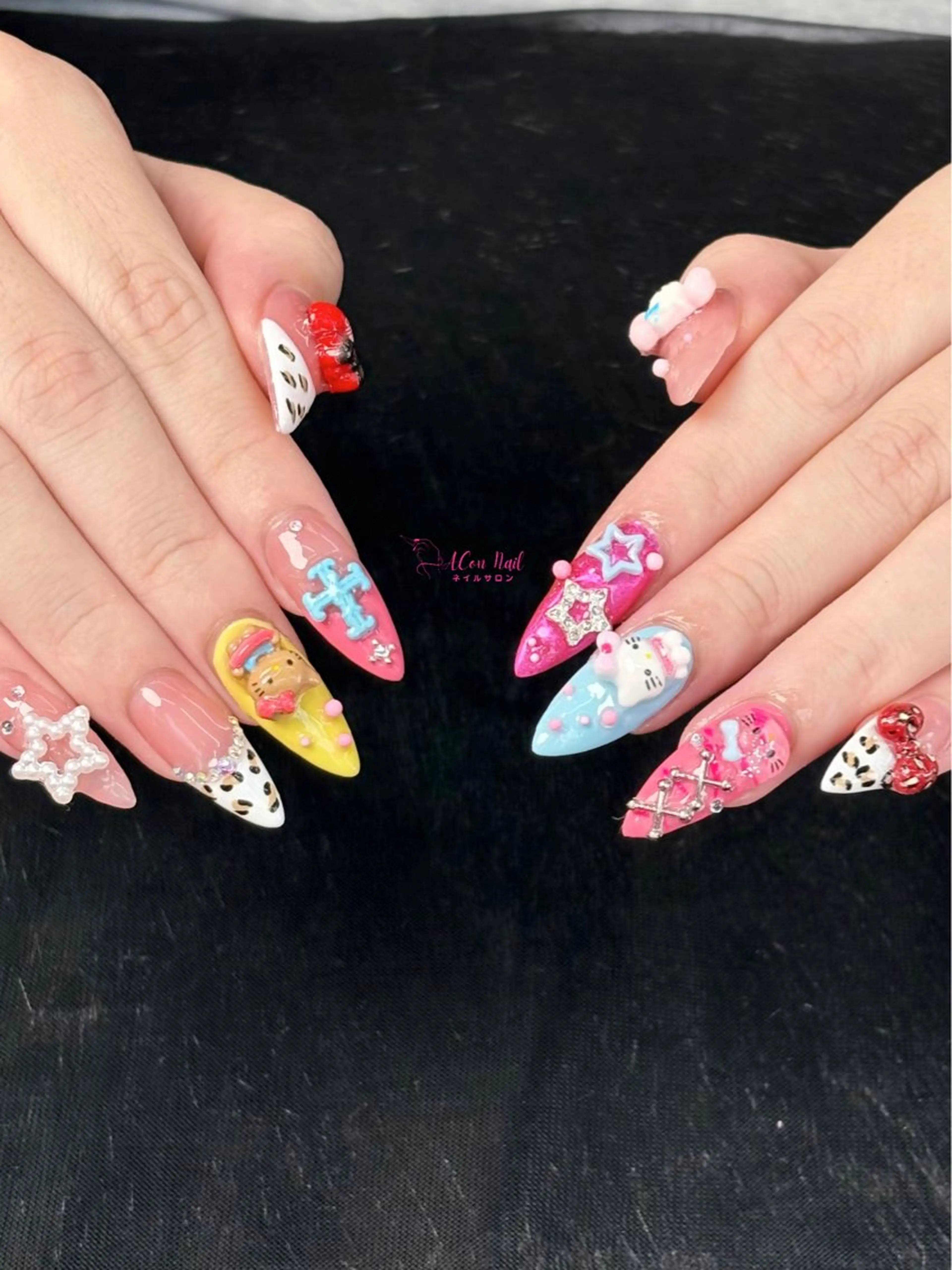 ネイル 桜ネイル 長さ出し フラワーネイル フレンチネイル ジェルネイル ハンドネイル AConNailSalon所属・ACon NailSalonのネイルデザイン