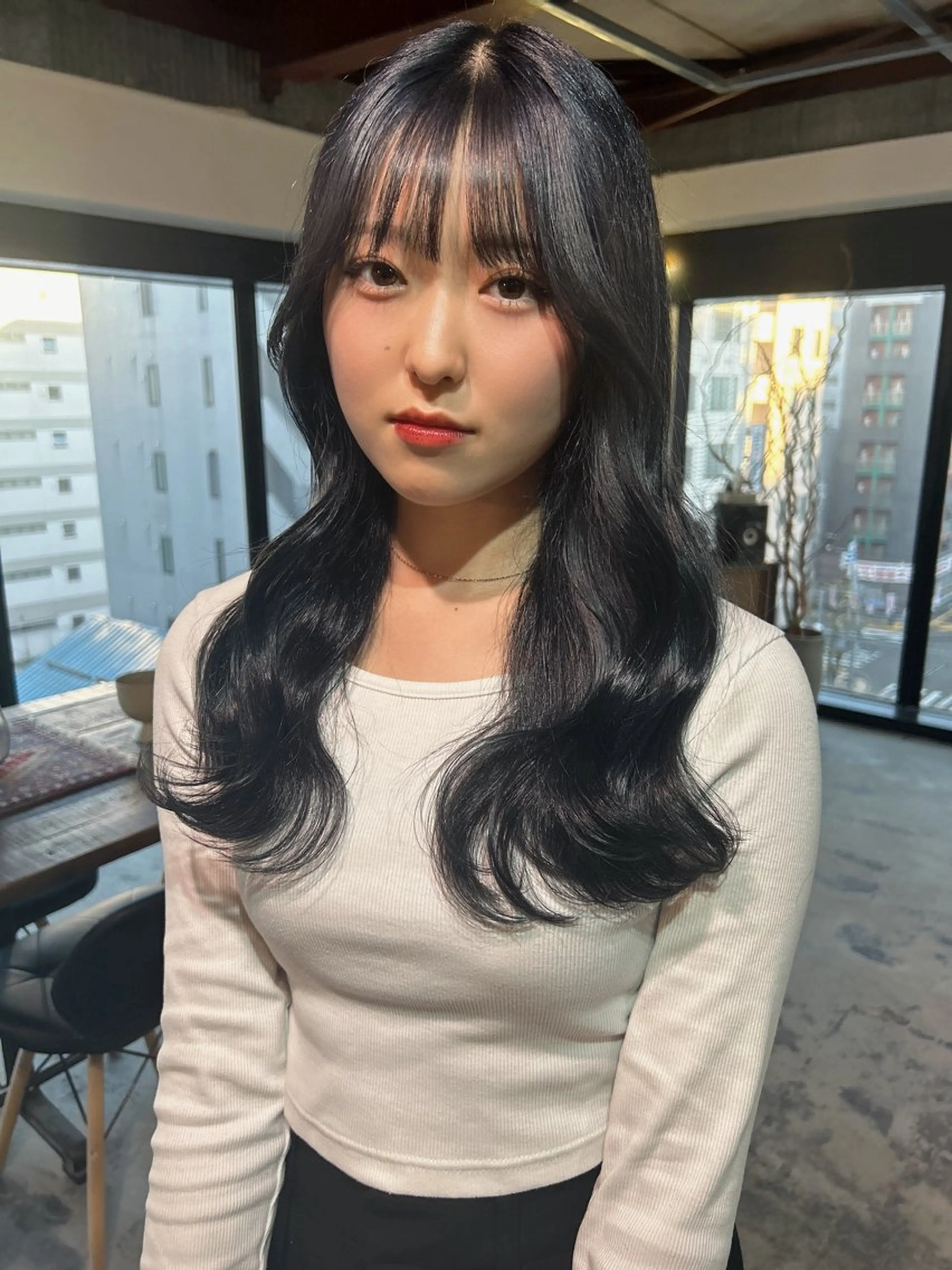 セミロング カラー カット ヘアカラー トリートメント ダブルカラー/ 透明感/SHISEIのヘアスタイル