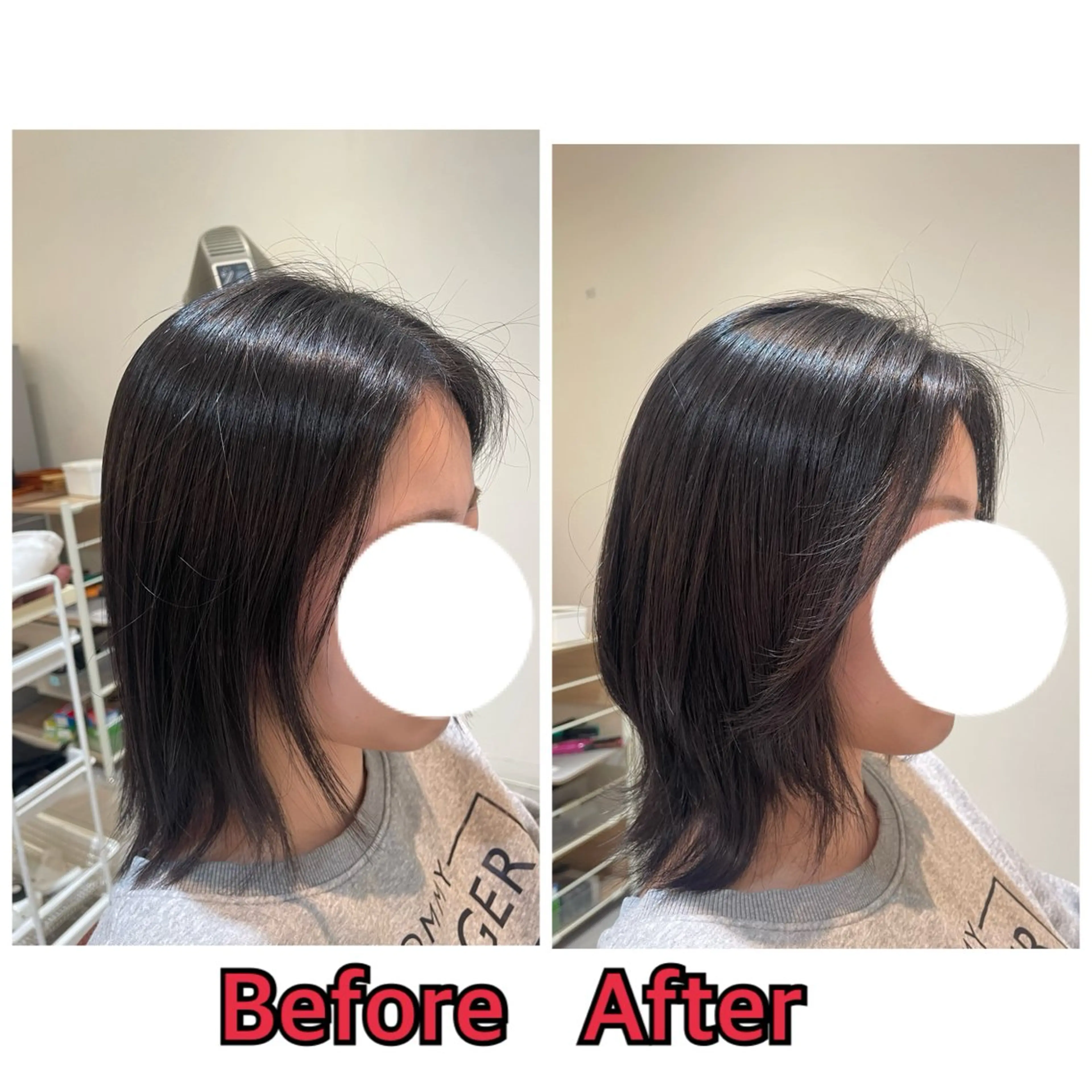 ミディアム ハッシュカット 平 真亜里のヘアスタイル