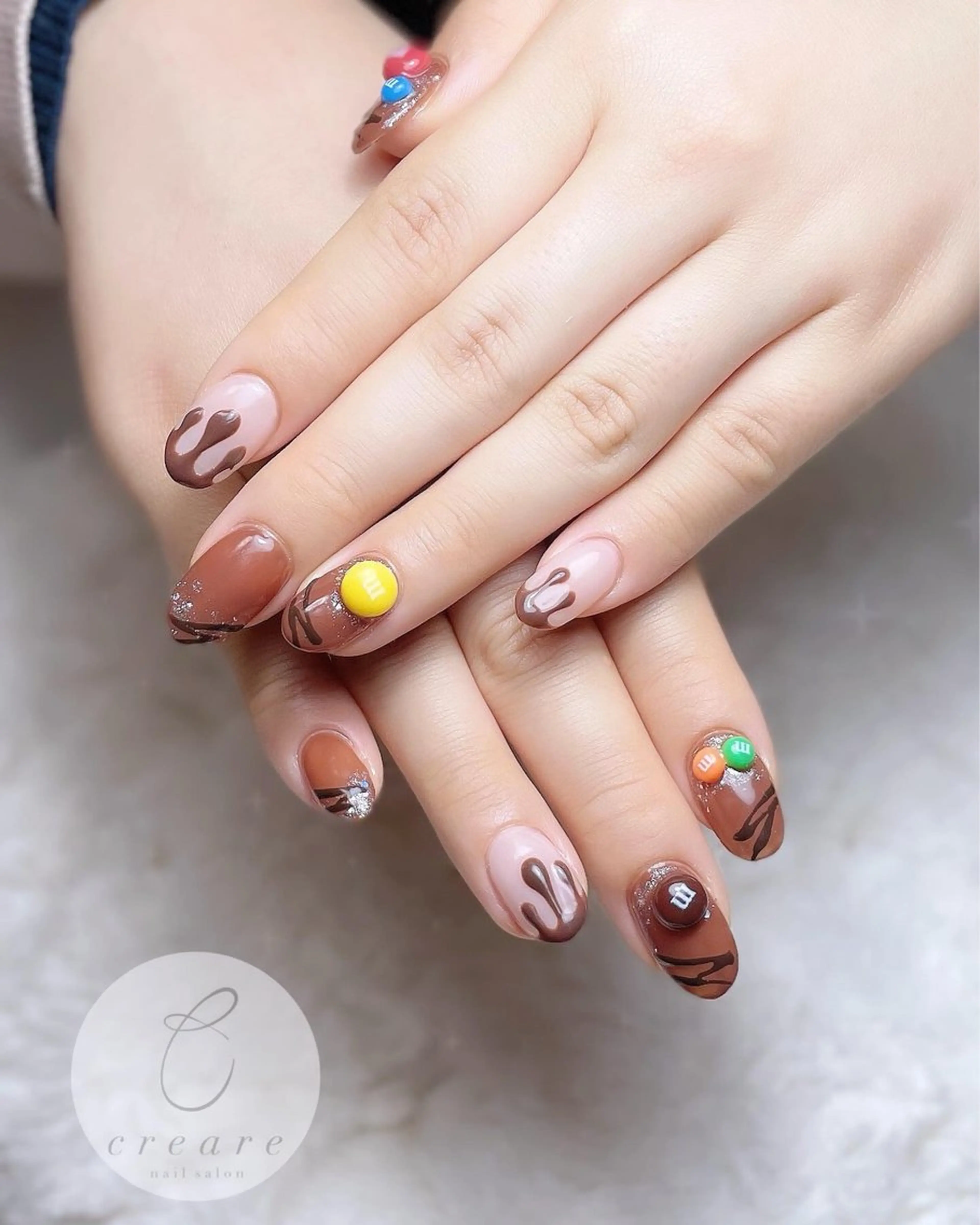 ネイル 長さ出し オフィスネイル ワンカラーネイル ショートネイル バレンタイン 辻野 和枝のネイルデザイン