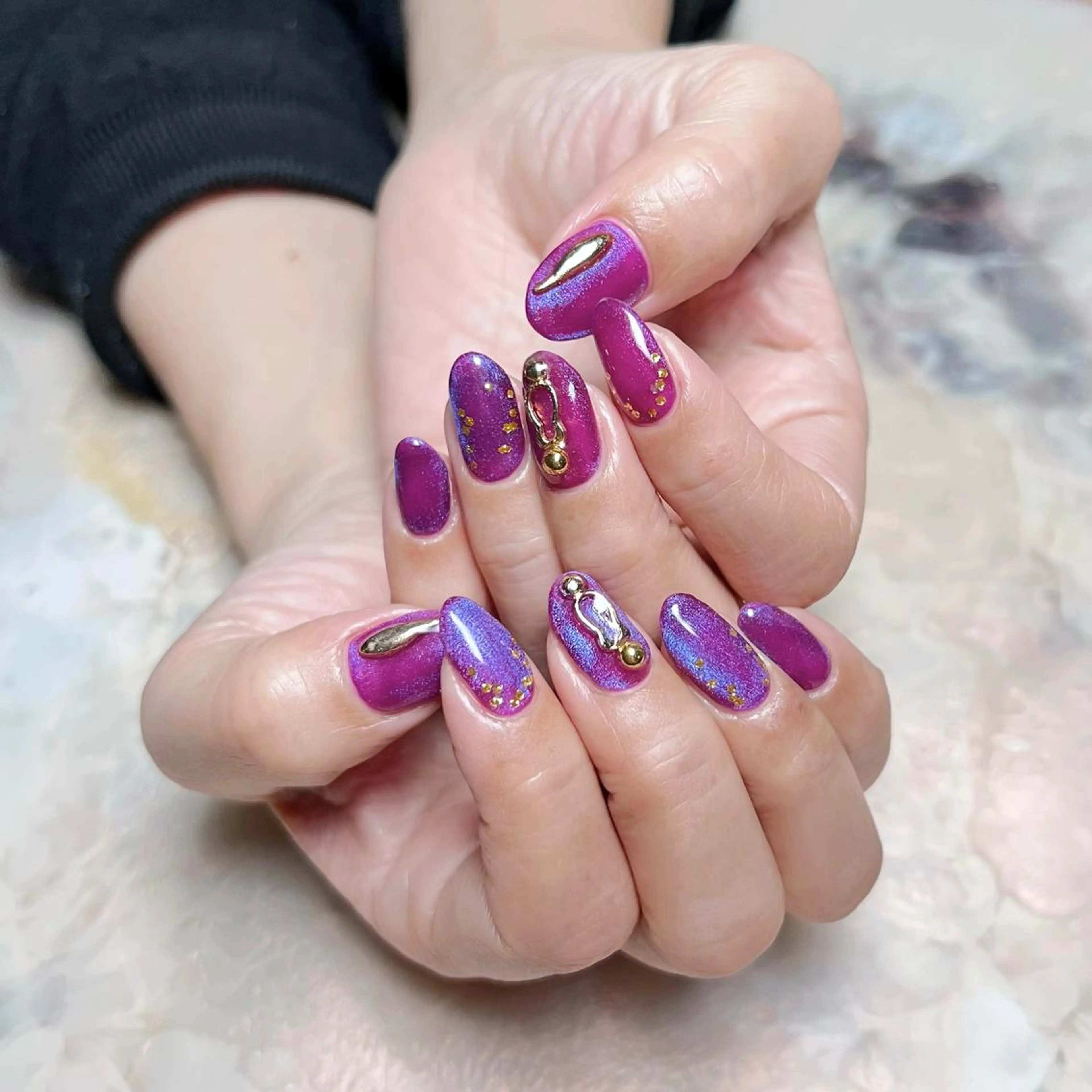 ネイル マグネットネイル ニュアンスネイル ショートネイル gemickle nailのネイルデザイン