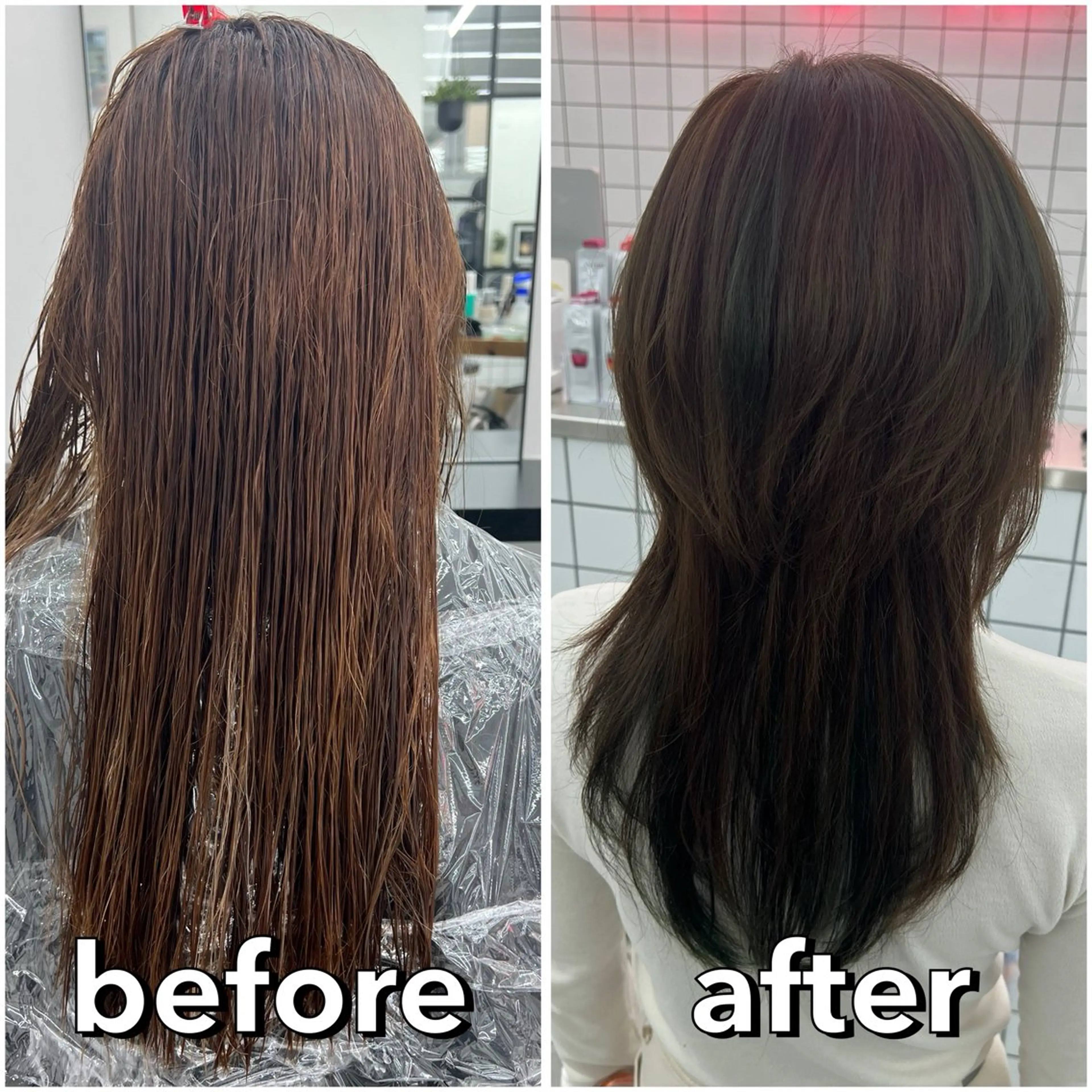 セミロング カラー デザインカラー 伸ばしかけ レイヤーカット ウルフカット カット ヘアカラー あすか JILLSTUDIOのヘアスタイル