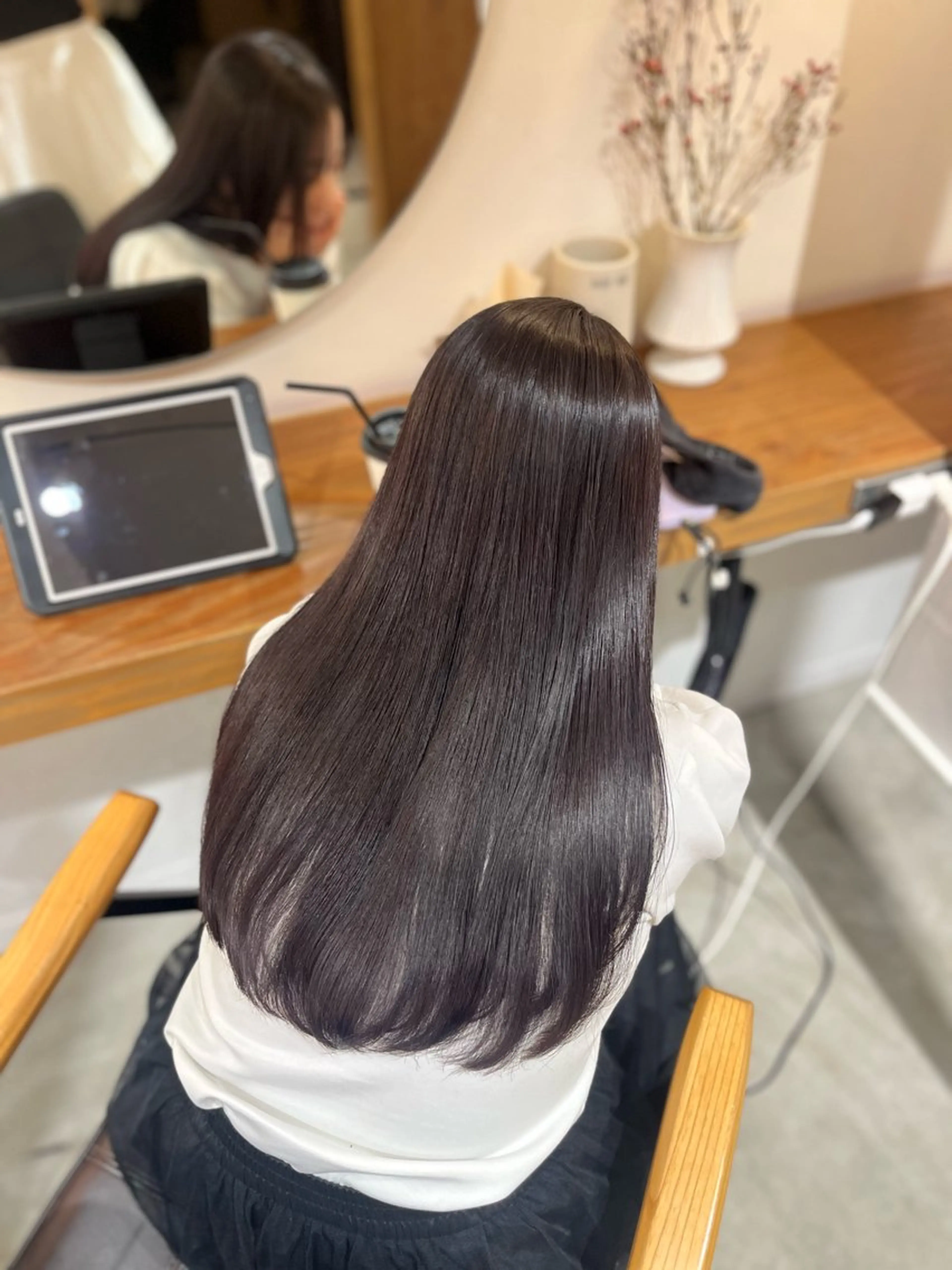 ロング 縮毛矯正 カット 縮毛矯正 トリートメント 塩川ももこ/ 縮毛矯正/ヘアセットのヘアスタイル