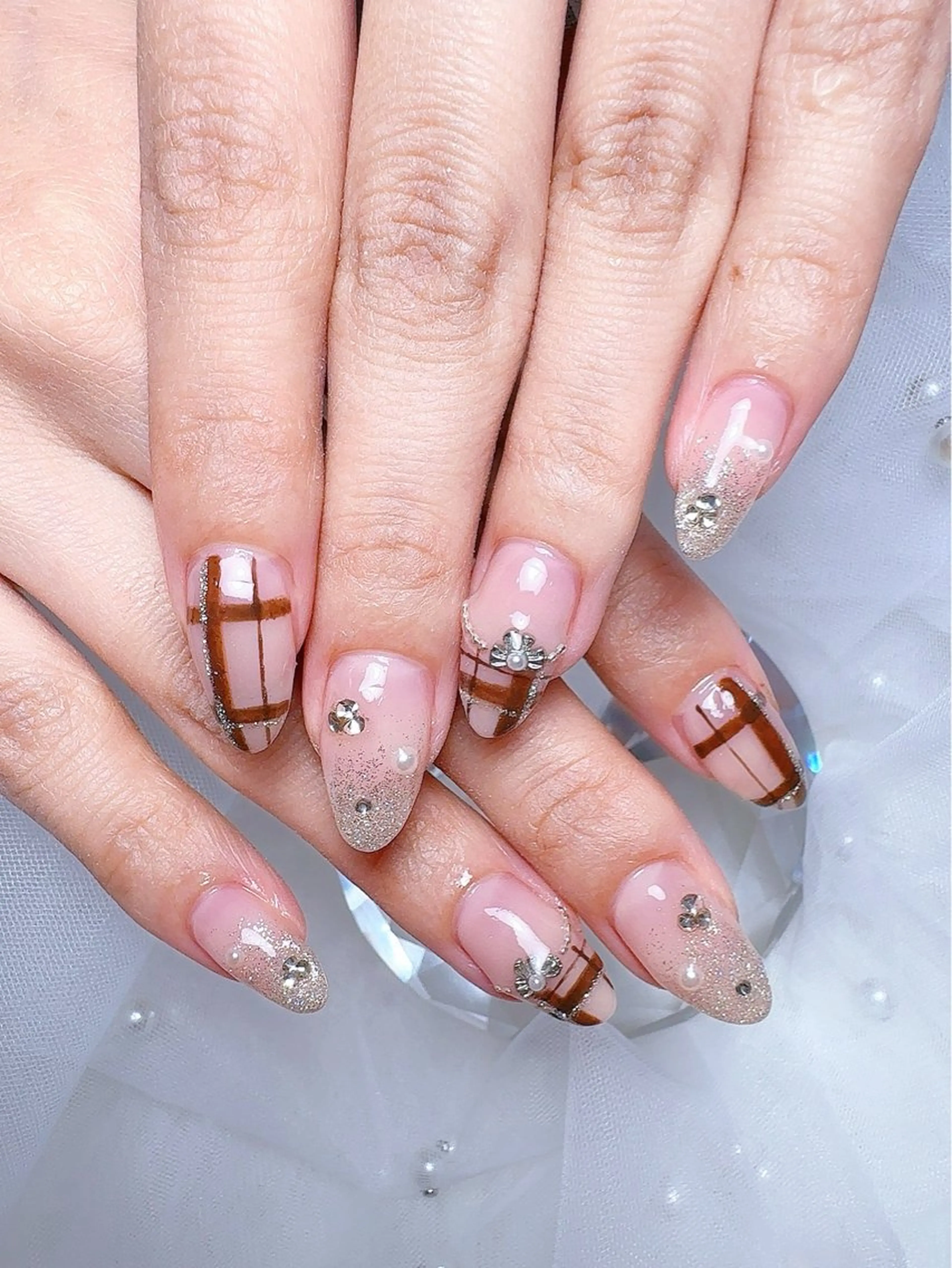 ネイル アートネイル フラッシュネイル フットネイル グラデーション ラメ(グリッター) ハンドネイル BABY  BREATH所属・y natsumiのネイルデザイン