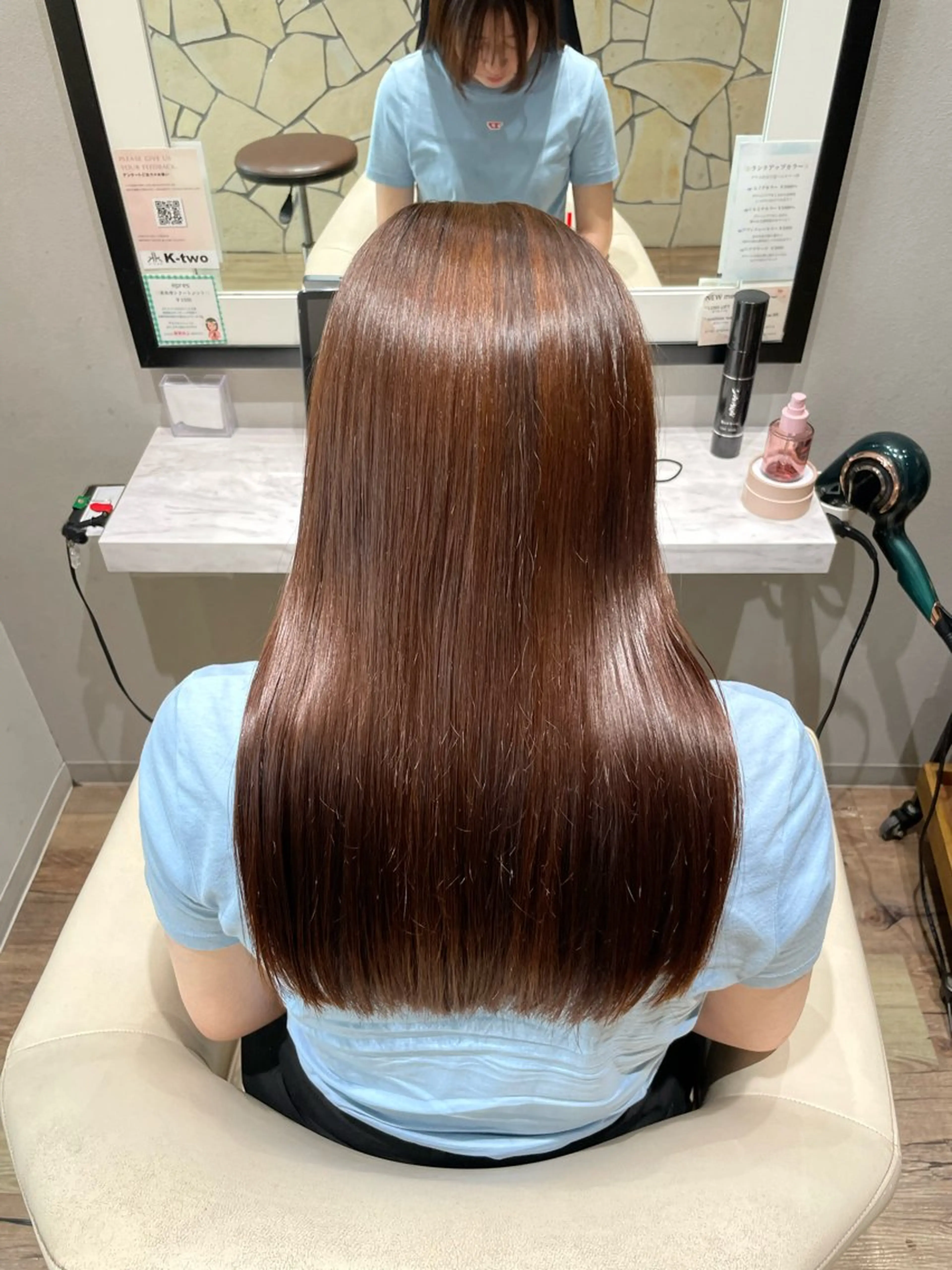 ロング パーマ カット 縮毛矯正 トリートメント k-twoたき✨艶感 カラー／美髪矯正のヘアスタイル
