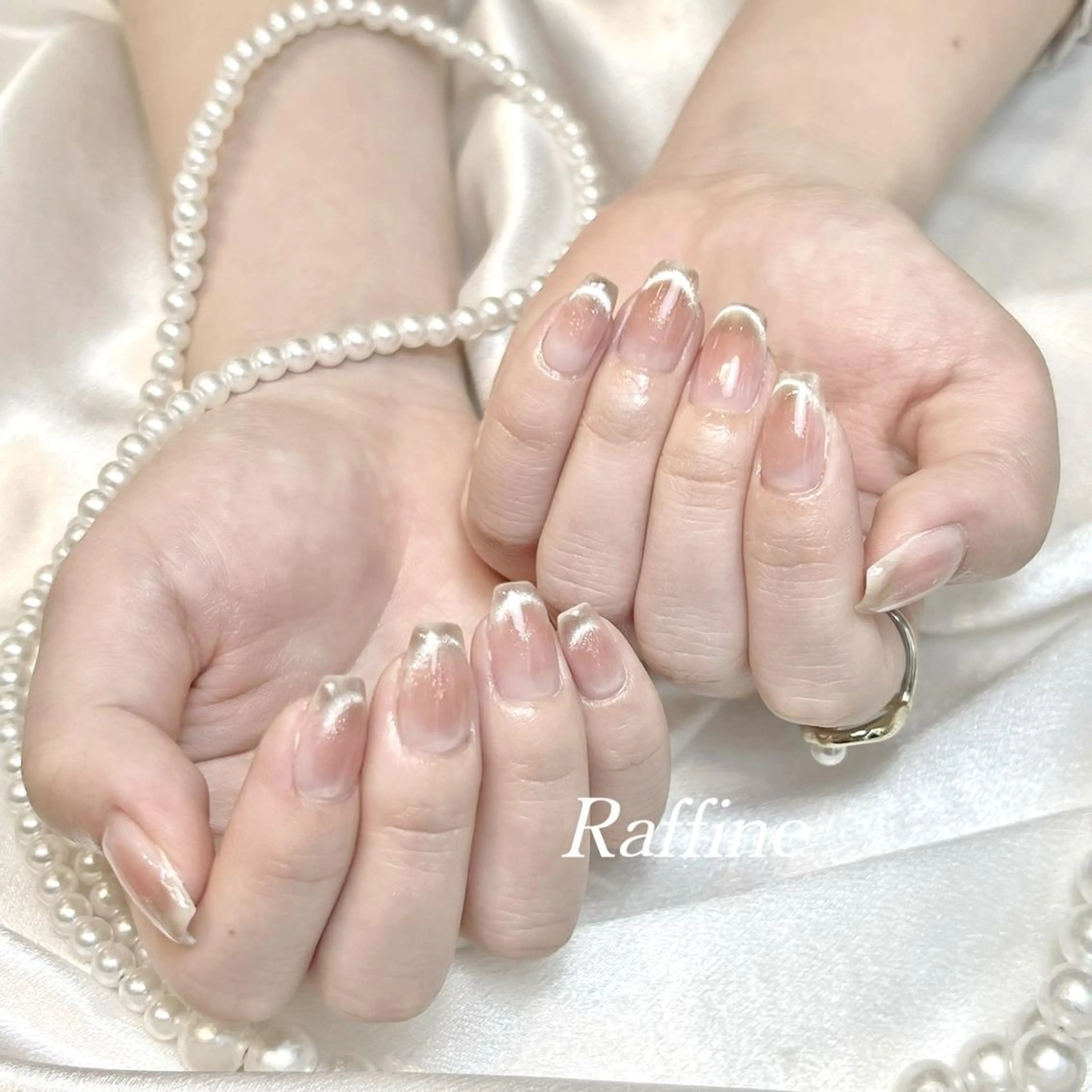 ネイル RAFFINE 月🦋🩵のネイルデザイン