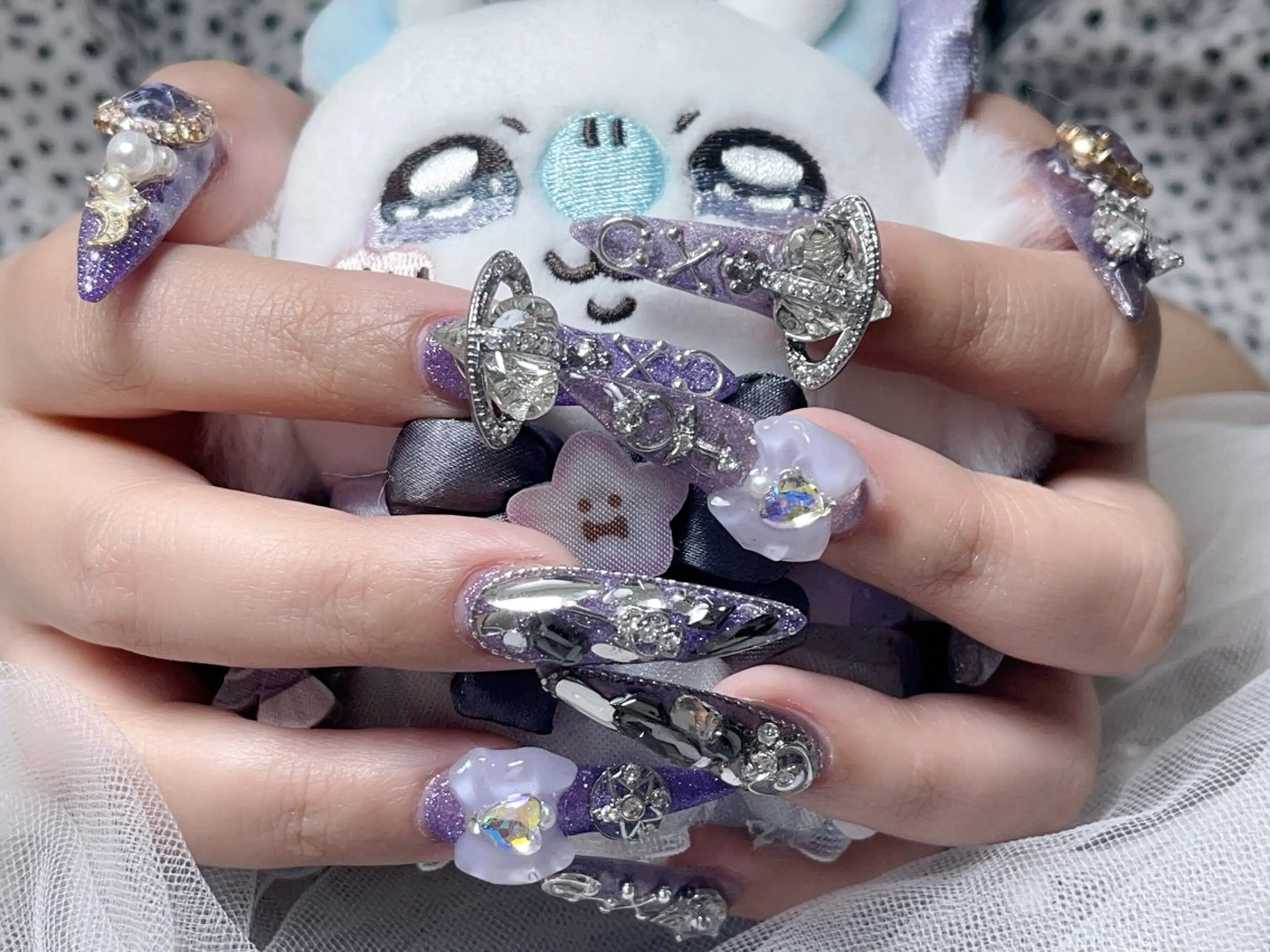 メンズ ネイル アートネイル フレンチネイル ジェルネイル キラキラネイル パラジェル ハンドネイル Bloom スカルプ専門店のネイルデザイン