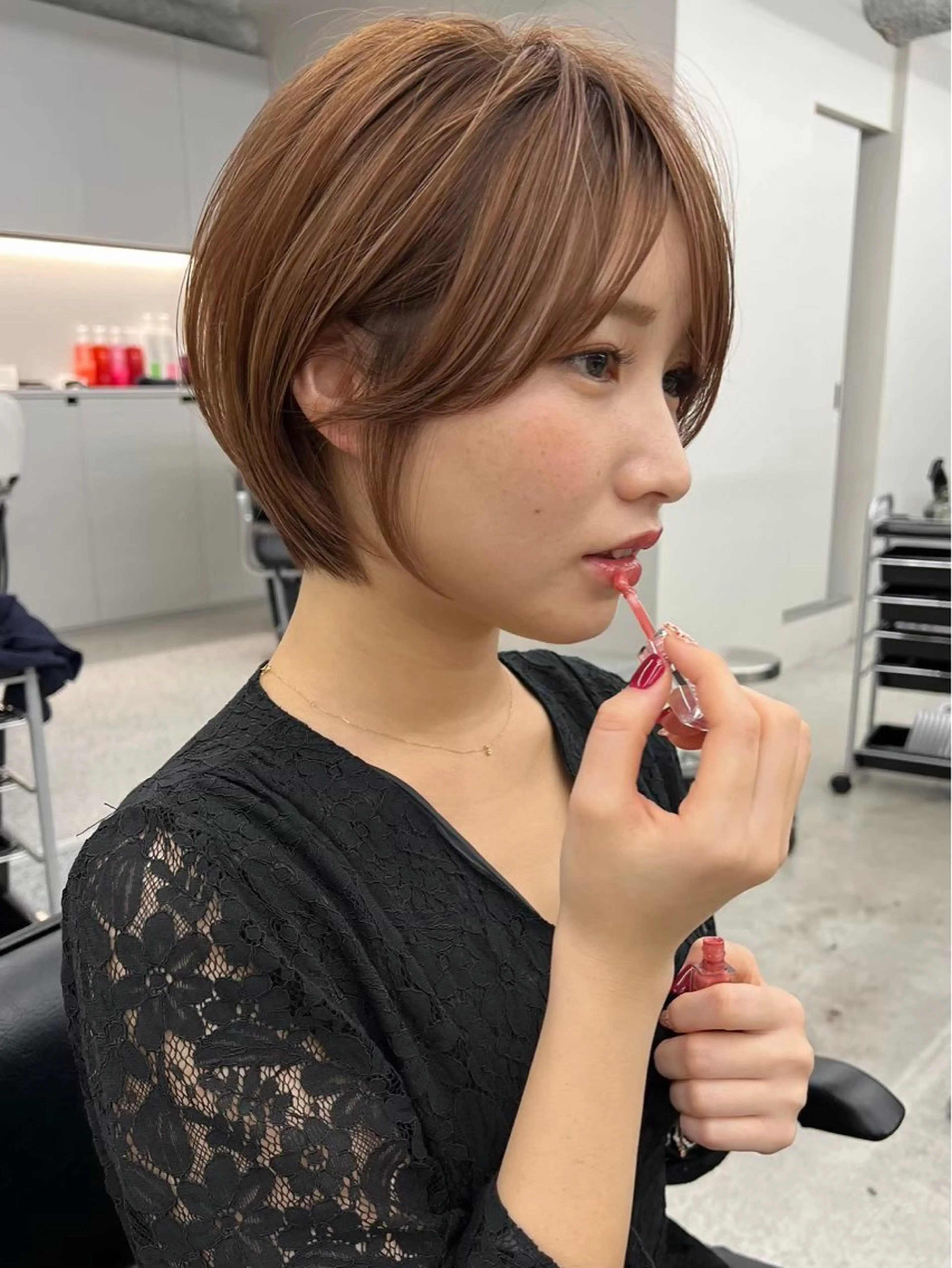 ショート カラー カット ヘアカラー トリートメント ハイライトNo.1☆ ゆうのヘアスタイル