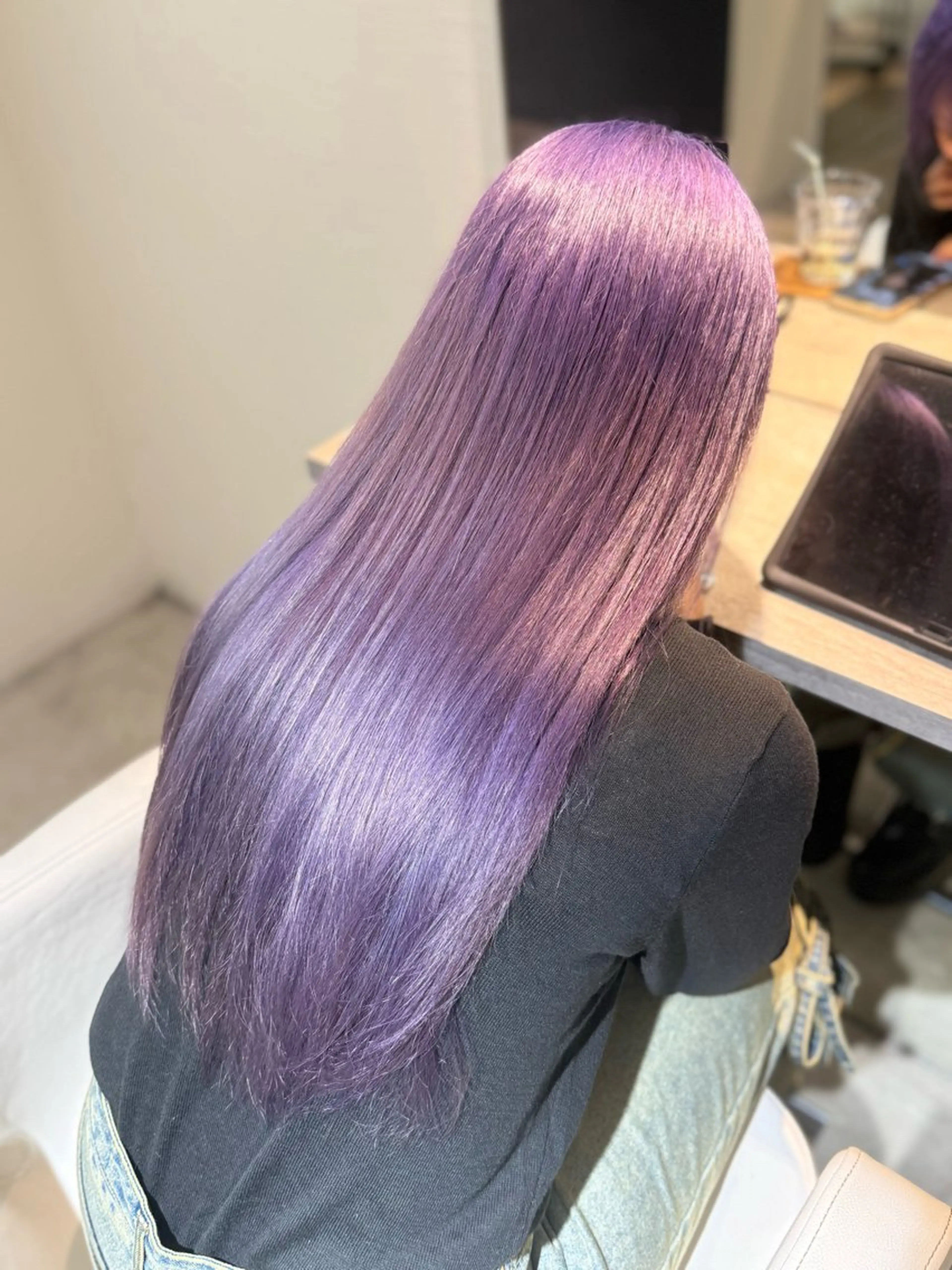 ロング カラー ブリーチ ラベンダーカラー ピンクカラー ピンクラベンダー ヘアカラー トリートメント 🦋🫧艶髪カラー 🫧🦋あいりのヘアスタイル