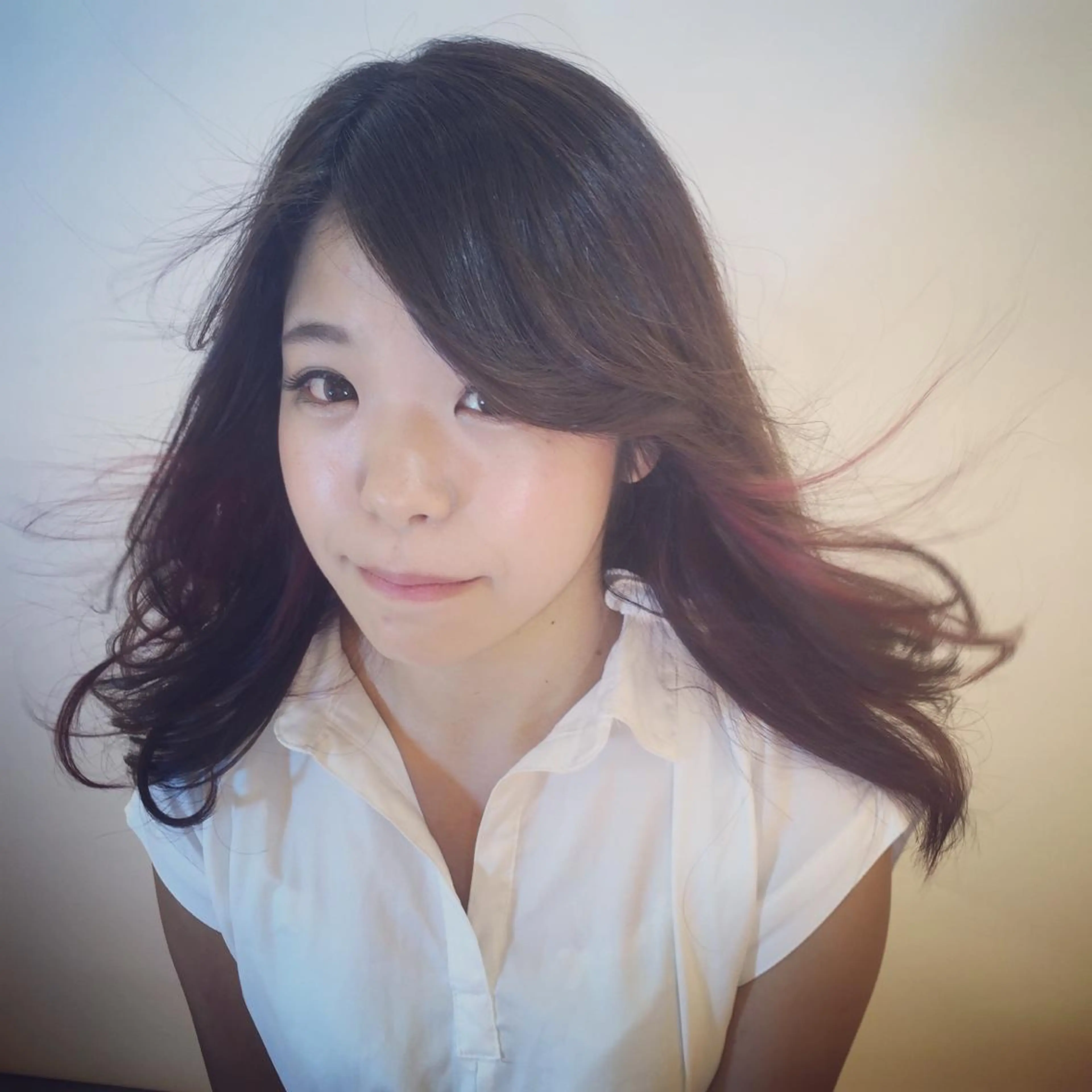 ミディアム セミロング カラー ヘアカラー トリートメント パーマスタジオ グレイス はやとのヘアスタイル