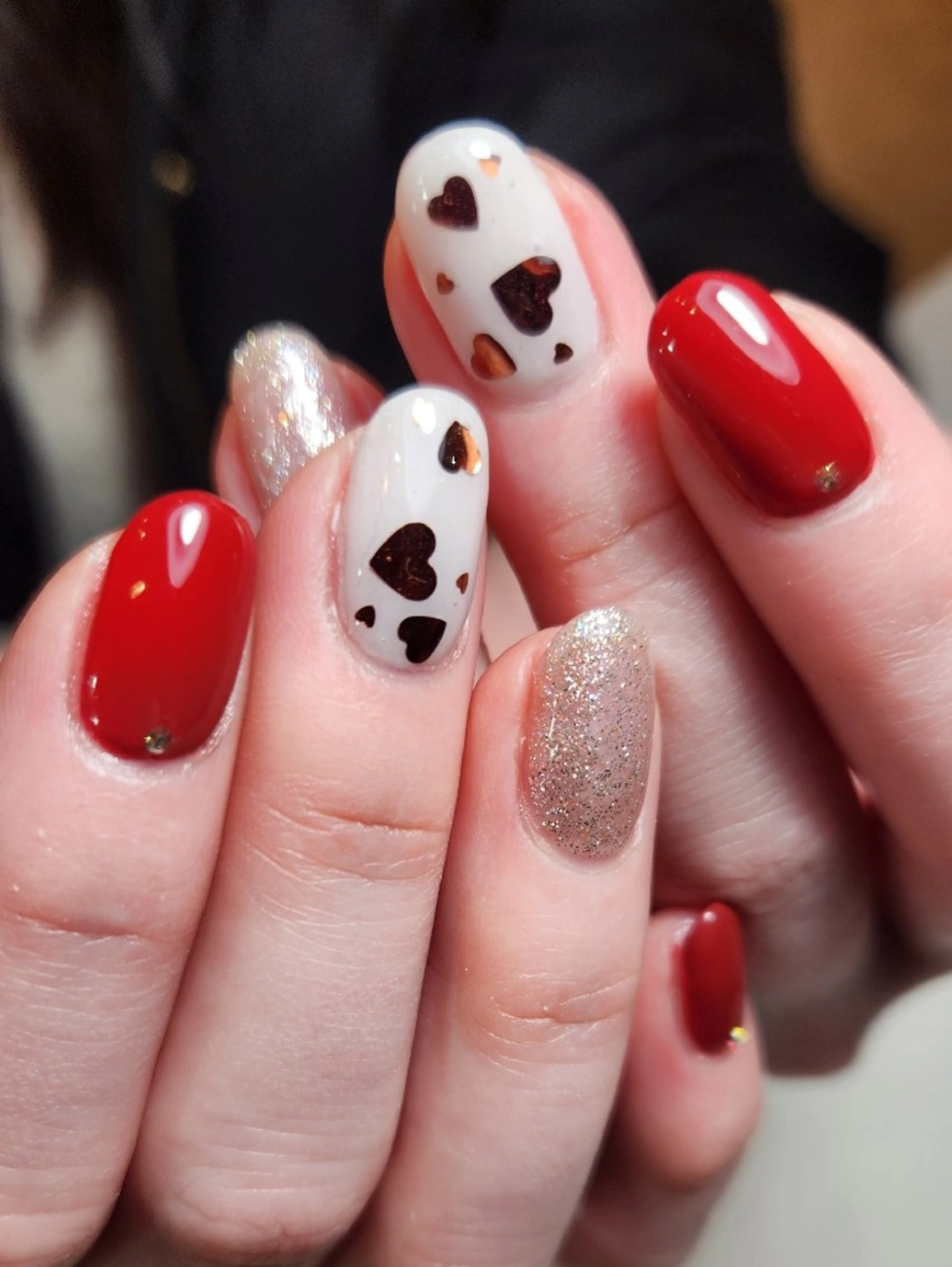 ネイル ハート バレンタイン ハンドネイル Non.中目黒nail所属・NailSalon  N.中目黒のネイルデザイン