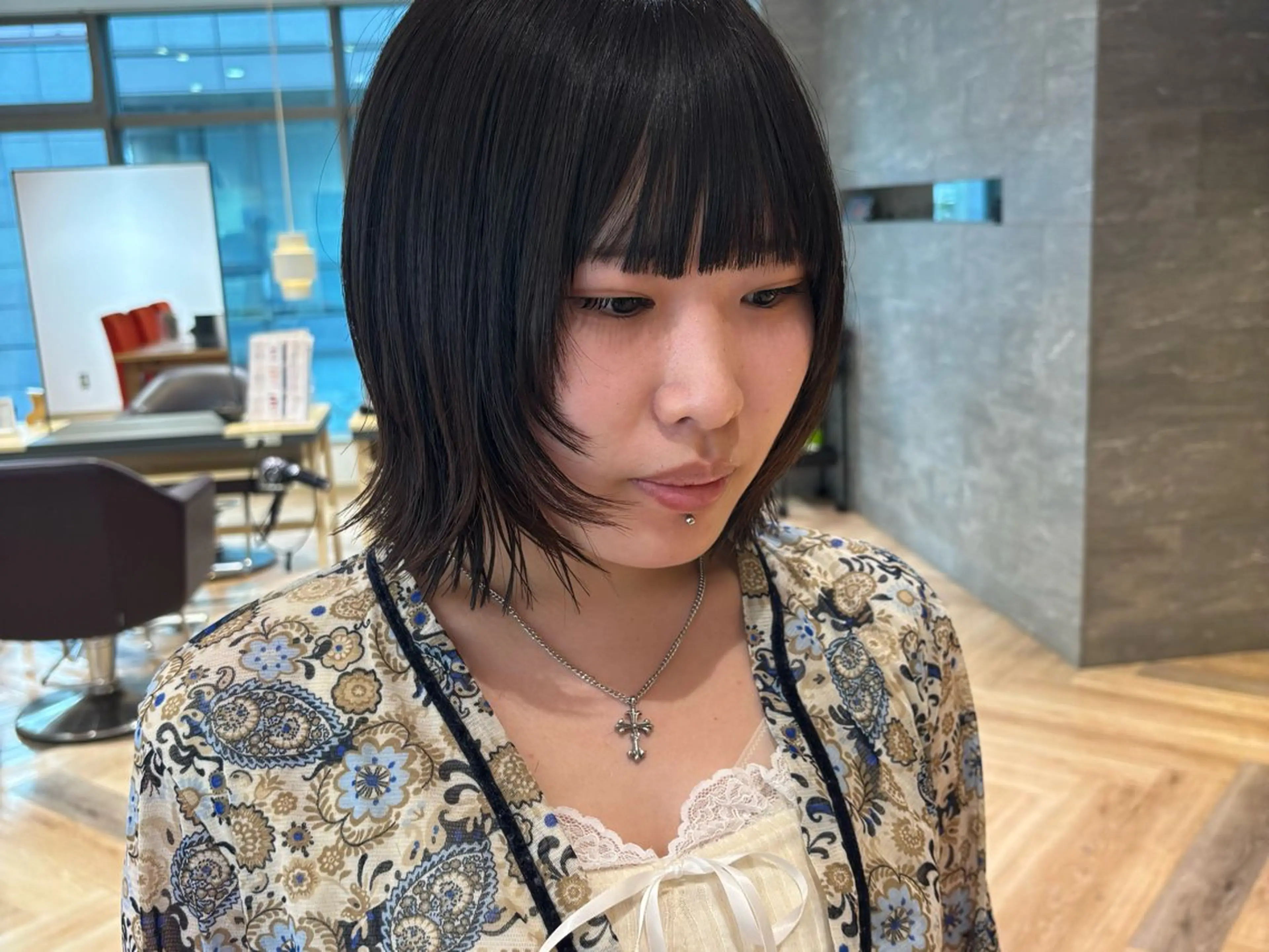 ショート ボブレイヤー ボブ レイヤーカット カット ゆい/パーマ/レイヤ ー/似合わせカラーのヘアスタイル