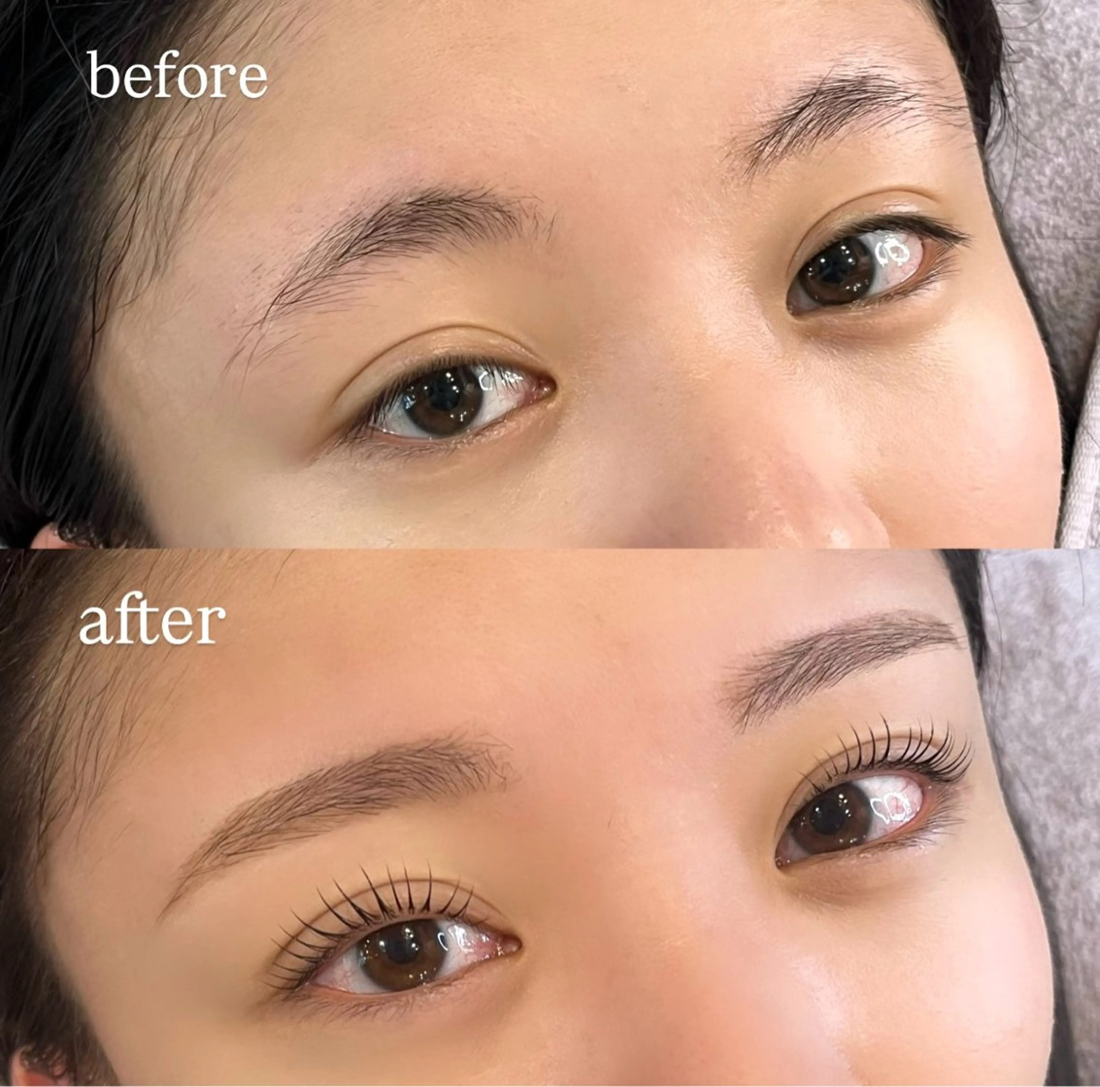 ミニモ期間限定！まつ毛パーマ（トリートメントコーティング付き）＋アイブロウ（眉Wax＋間引き＋眉メイク）のセットメニューの写真