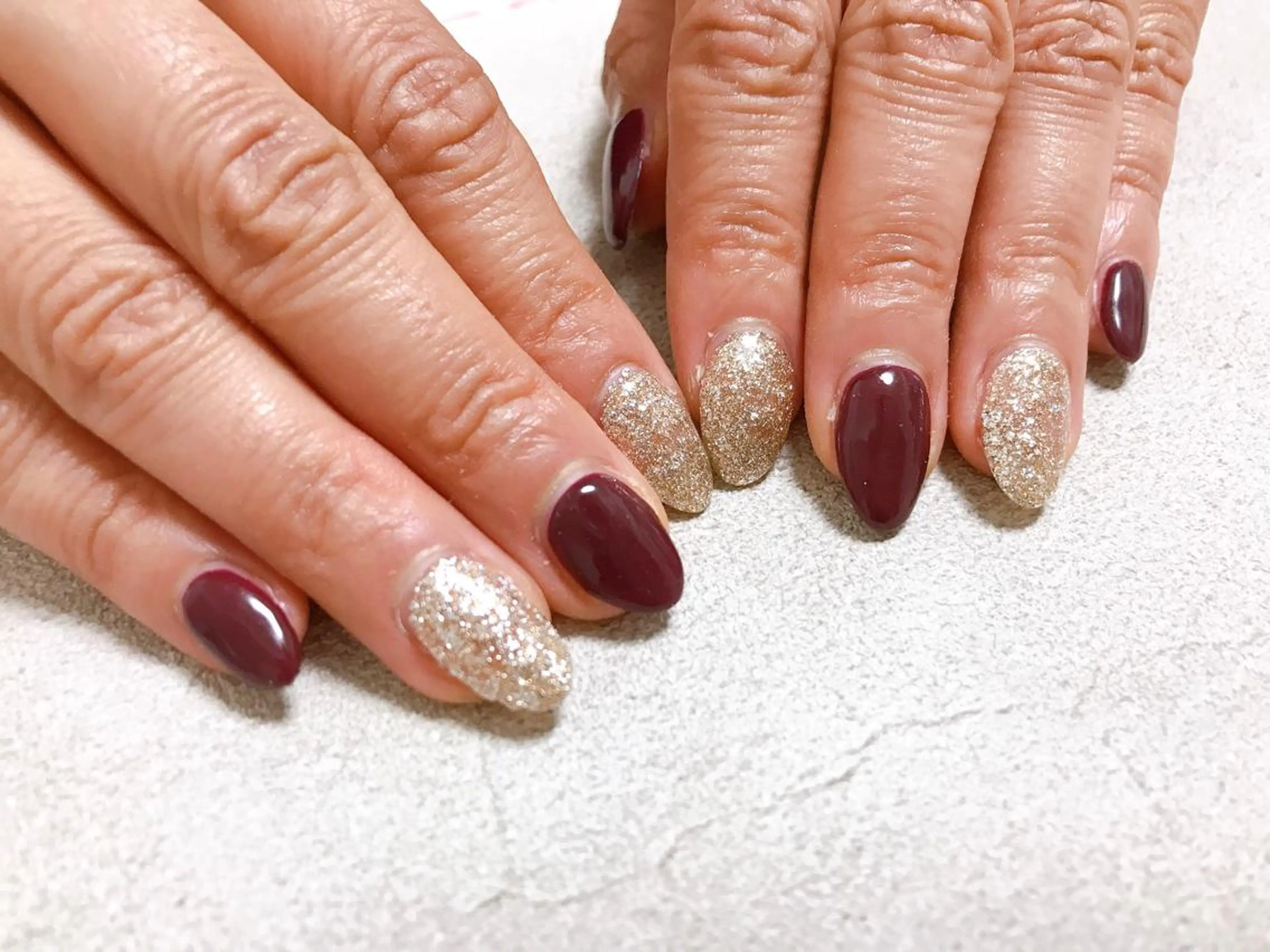 ネイル ボルドー kikinail 溝の口のネイルデザイン