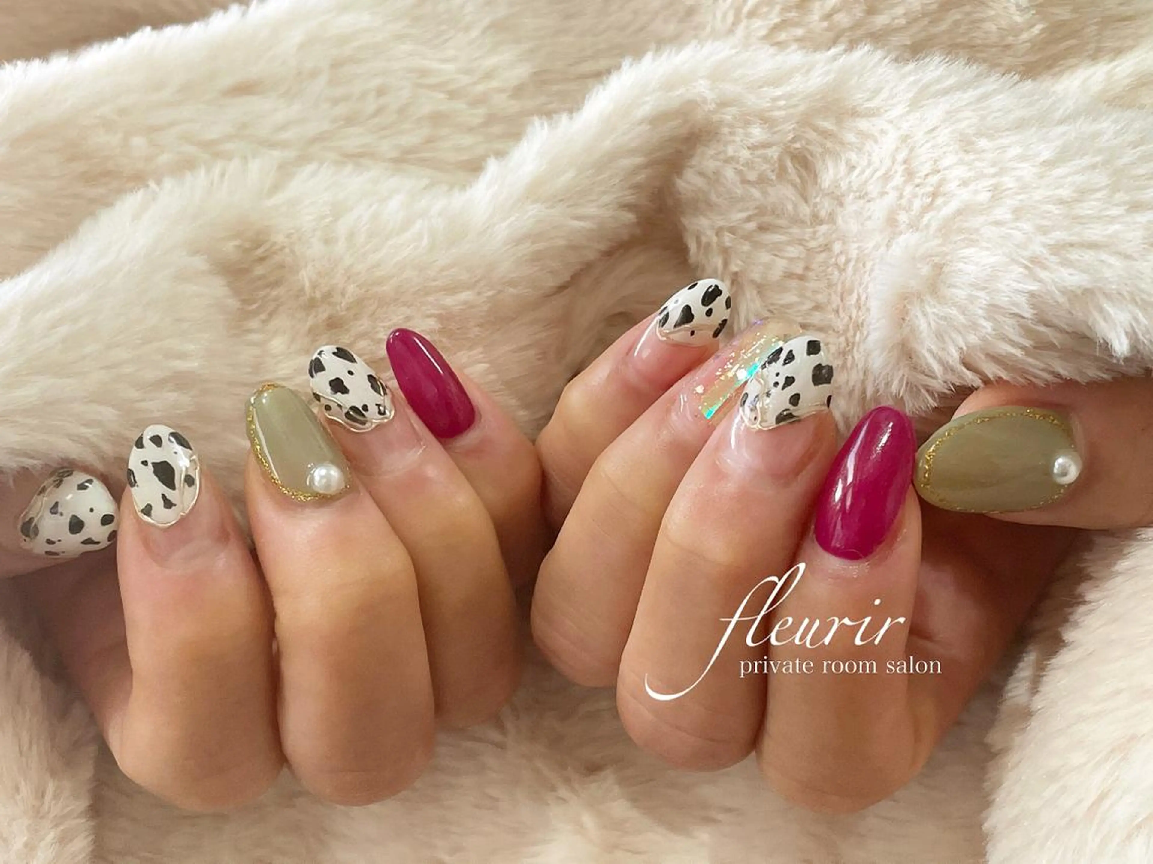 ネイル アートネイル オーロラネイル ボルドー 長さ出し フレンチネイル フルリール 【プライベートサロンのネイルデザイン