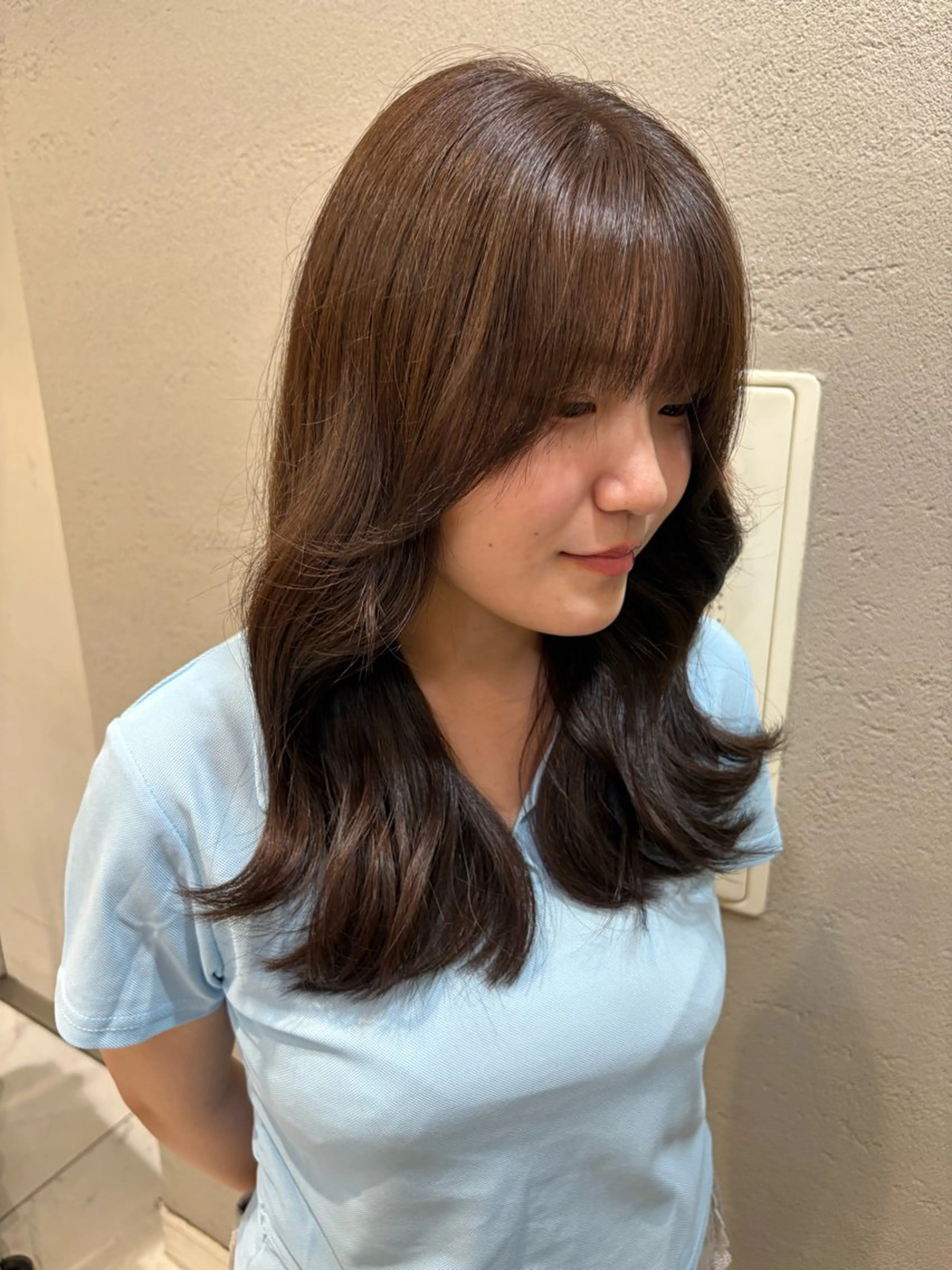 ロング カラー ヘアアレンジ アディクシーカラー ブラウンカラー 透明感カラー オレンジ 韓国風ヘア ヘアカラー shizuki🌙 /ヘアカラーのヘアスタイル