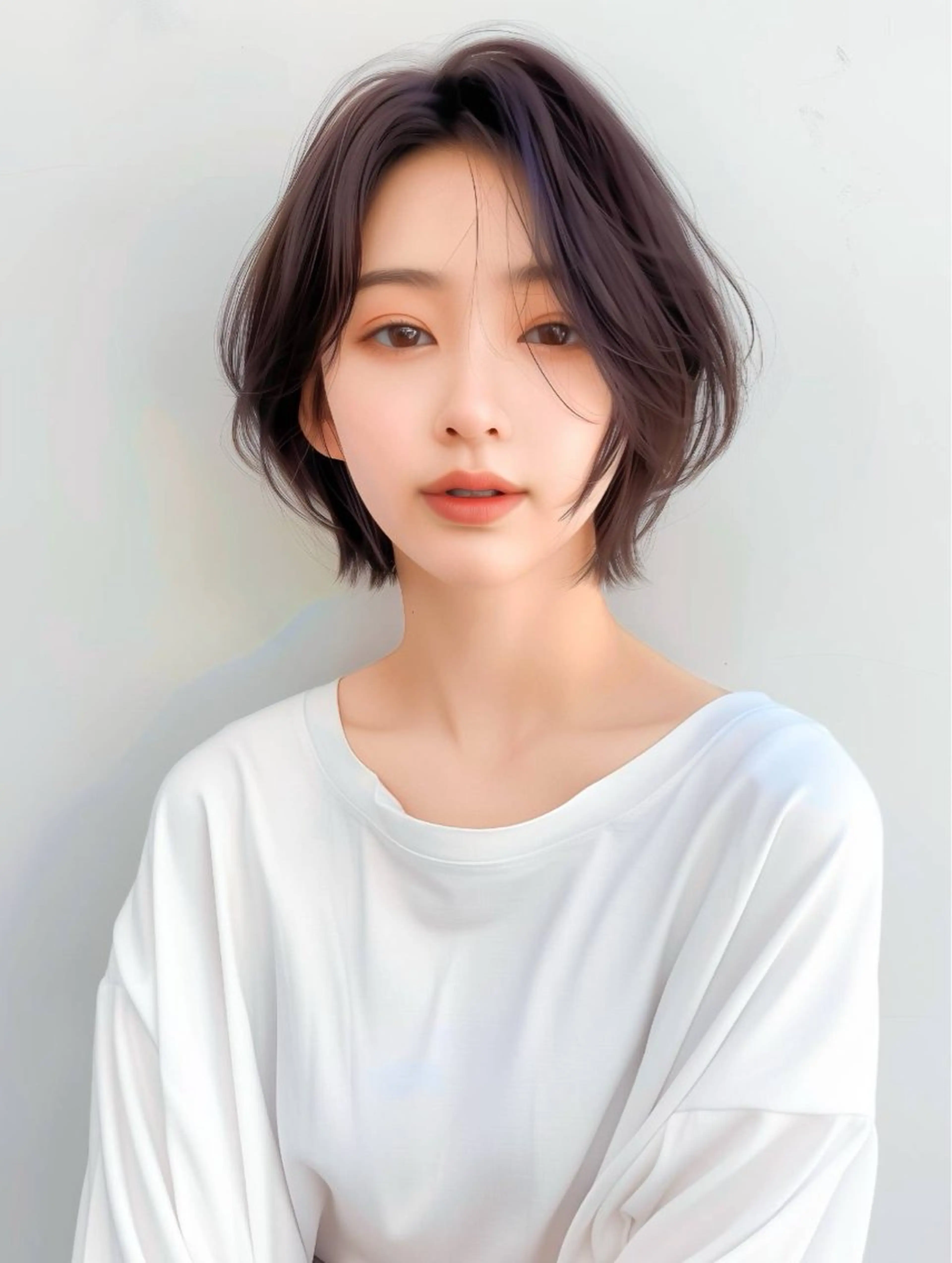 ショート かきあげバング ショートヘア LOVEST Rihoのヘアスタイル