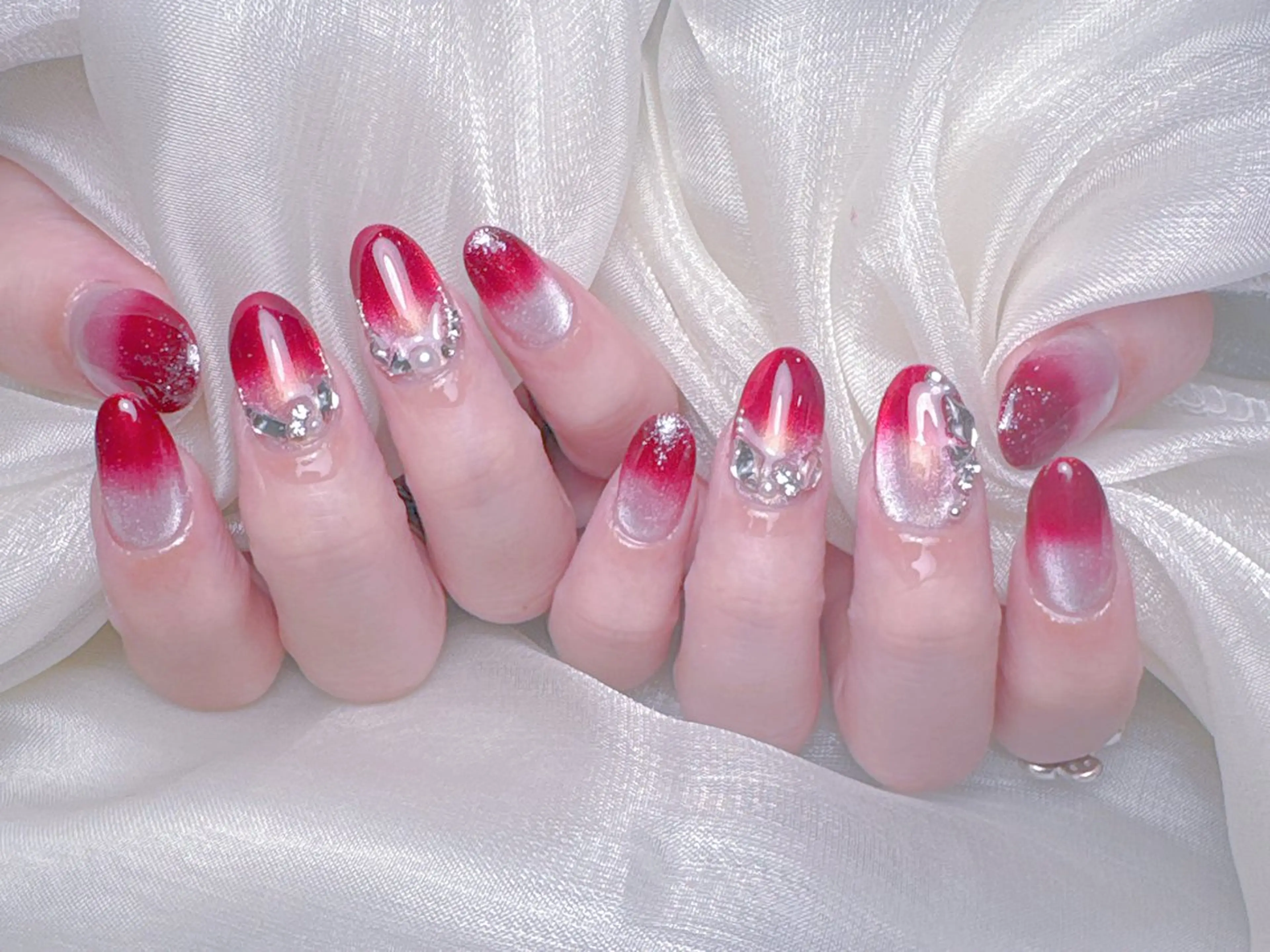 ネイル 長さ出し フレンチネイル ジェルネイル ガラスフレンチ 韓国ネイル ハンドネイル ハンドケア HD Studioのネイルデザイン