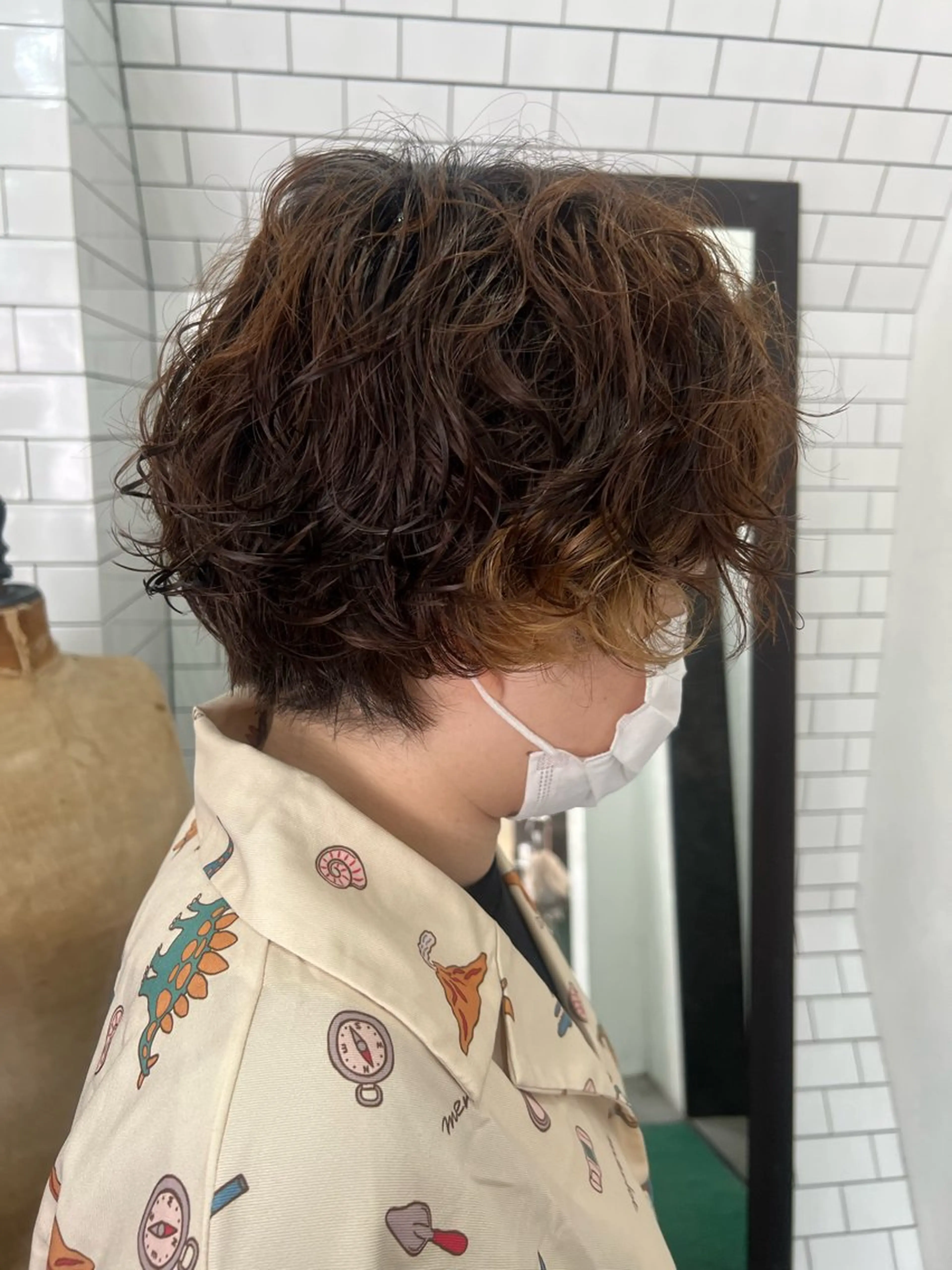 ショート カット パーマ 紙屋町ショート /ボブ　パーマ河内蓮のヘアスタイル
