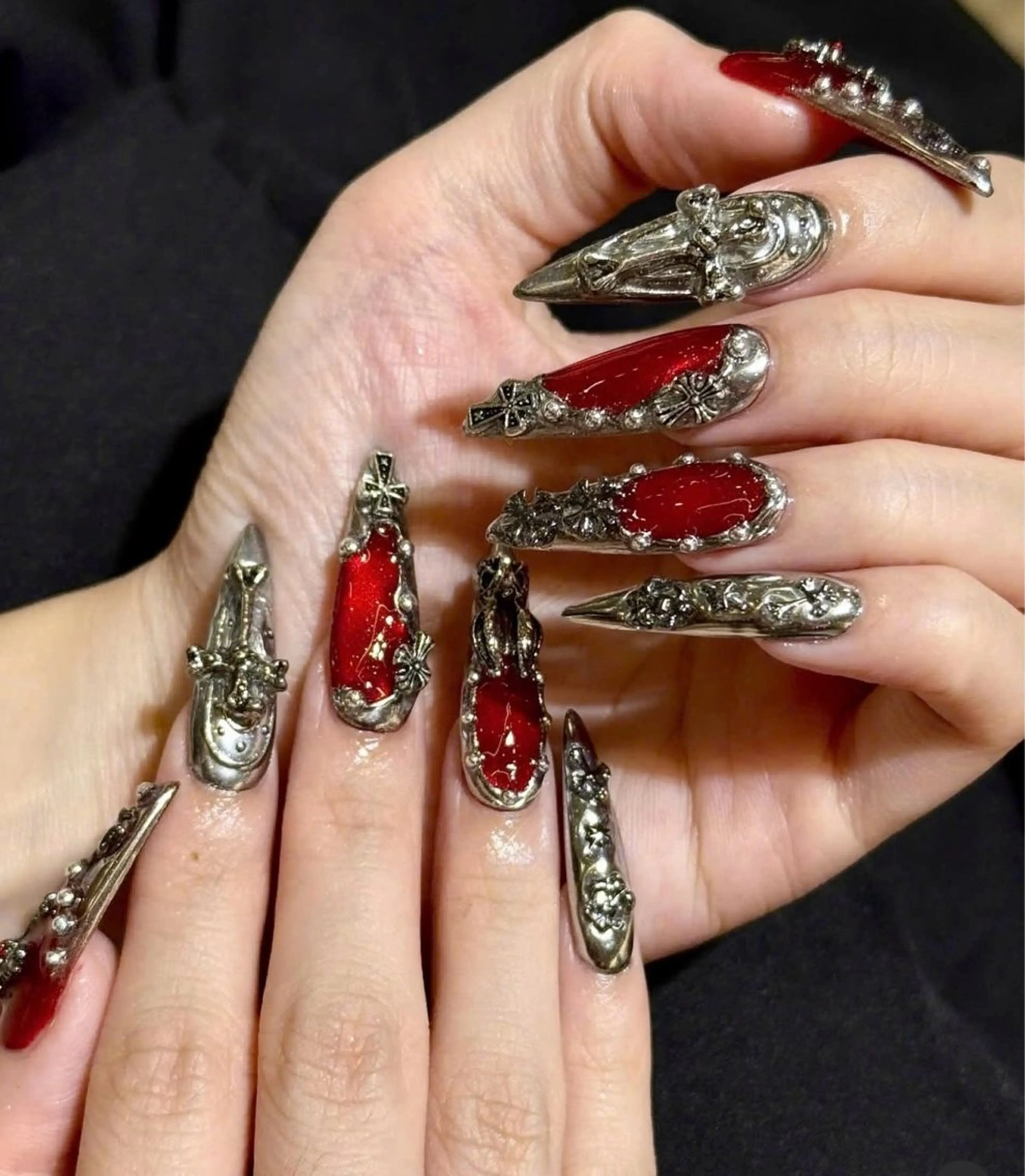 ネイル オーロラネイル ブルー チークネイル フットネイル フレンチネイル ハンドネイル HANA ハナのネイルデザイン