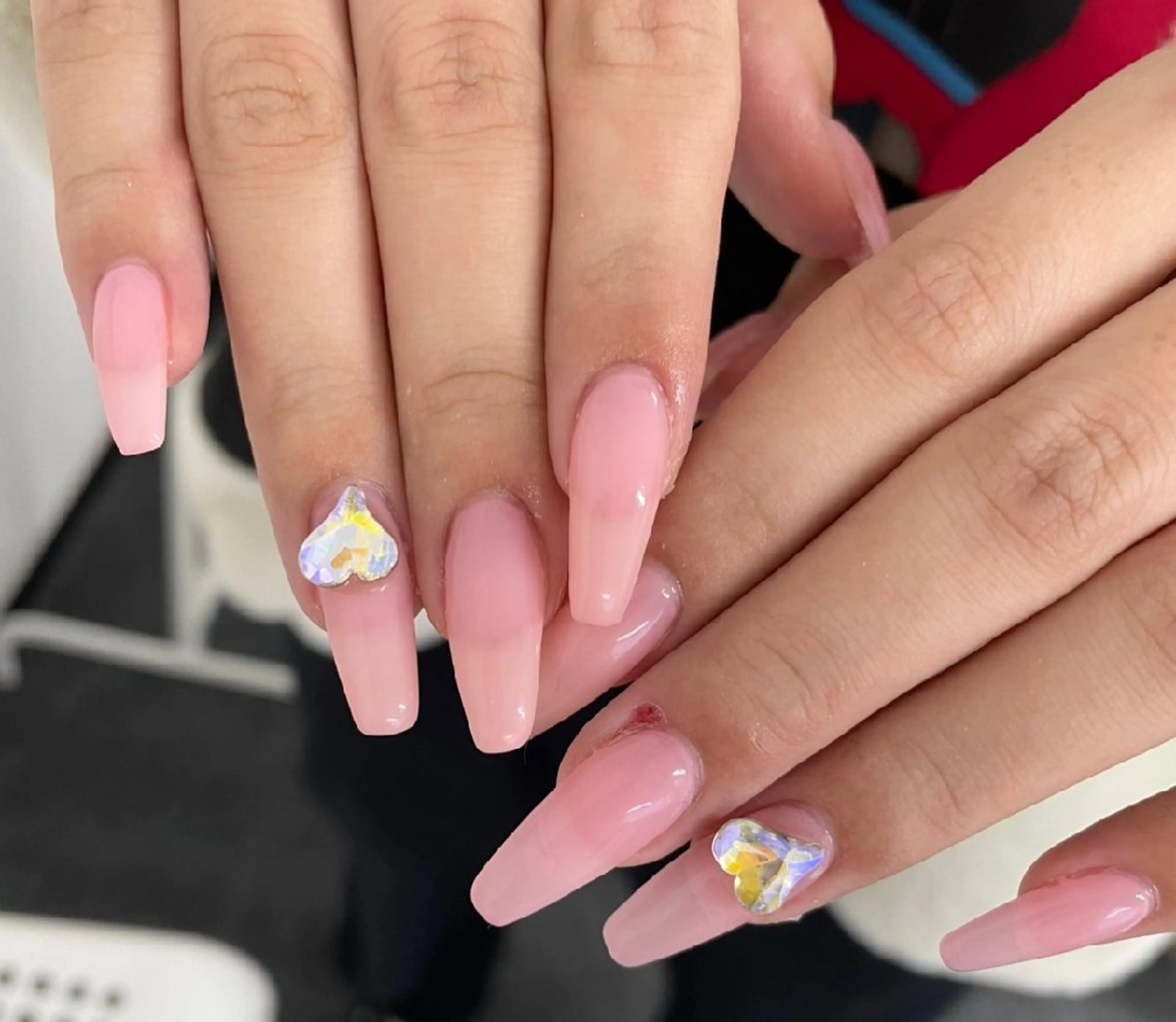 ネイル ハート ピンク ハンドネイル ハンドケア 心斎橋Salon Epokkuのネイルデザイン