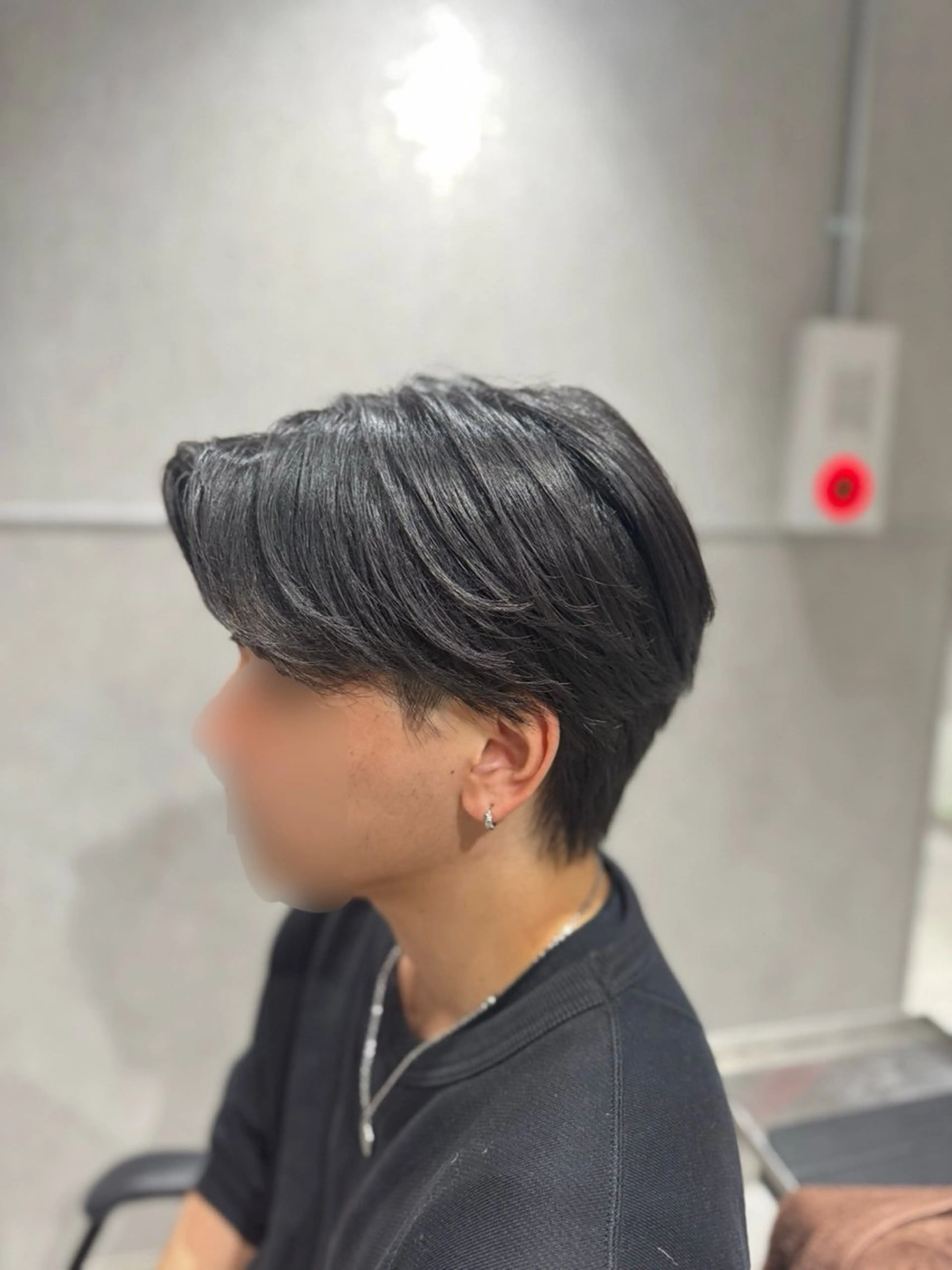 メンズ センターパート 曲がる縮毛/カルマパ ーマ/池袋/横村大全のヘアスタイル