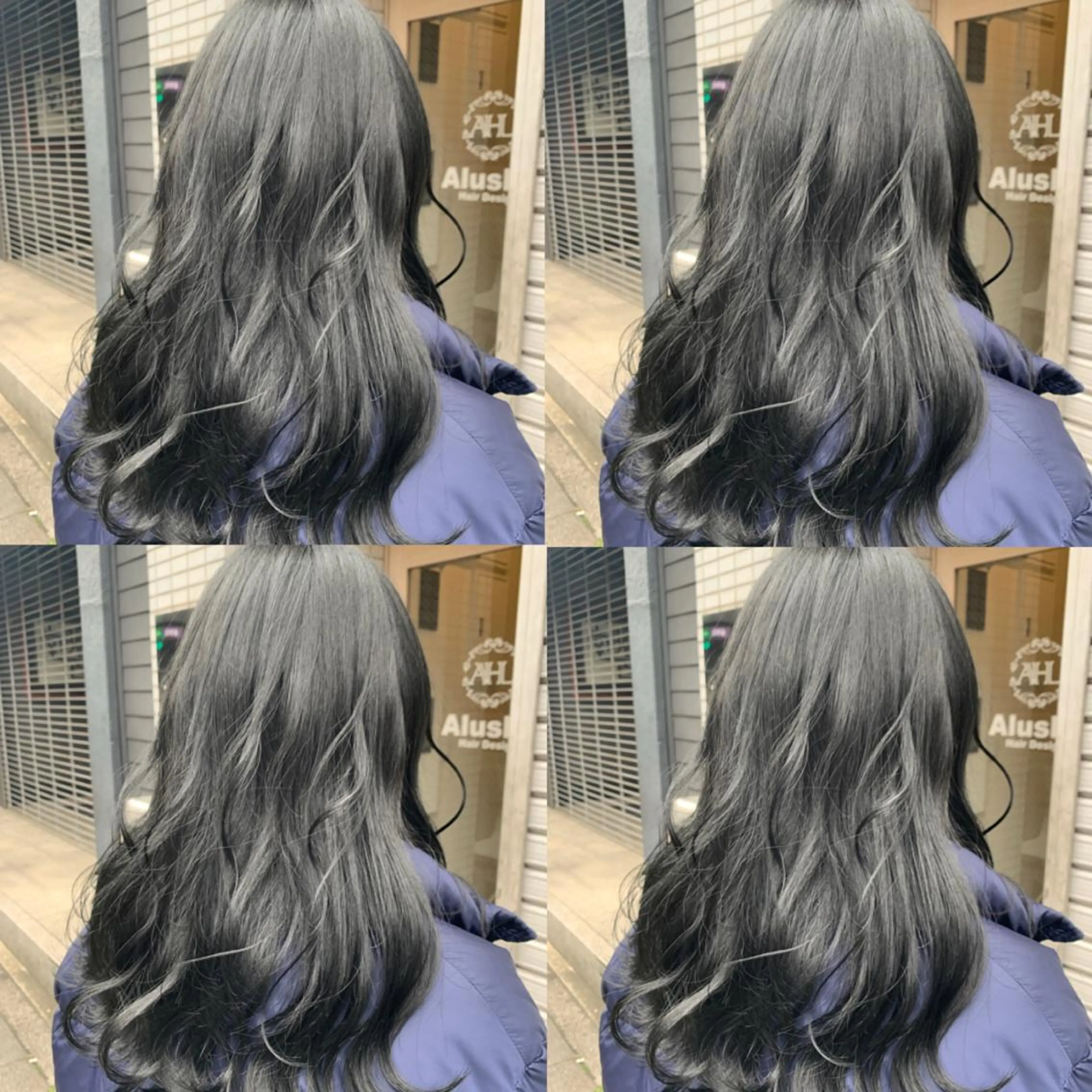 ロング カラー ヘアアレンジ アディクシーカラー 黒髪 ブルーカラー ブルーブラック イルミナカラー ヘアカラー トリートメント 🦋韓国ヘア 坂本 菜摘🦋のヘアスタイル