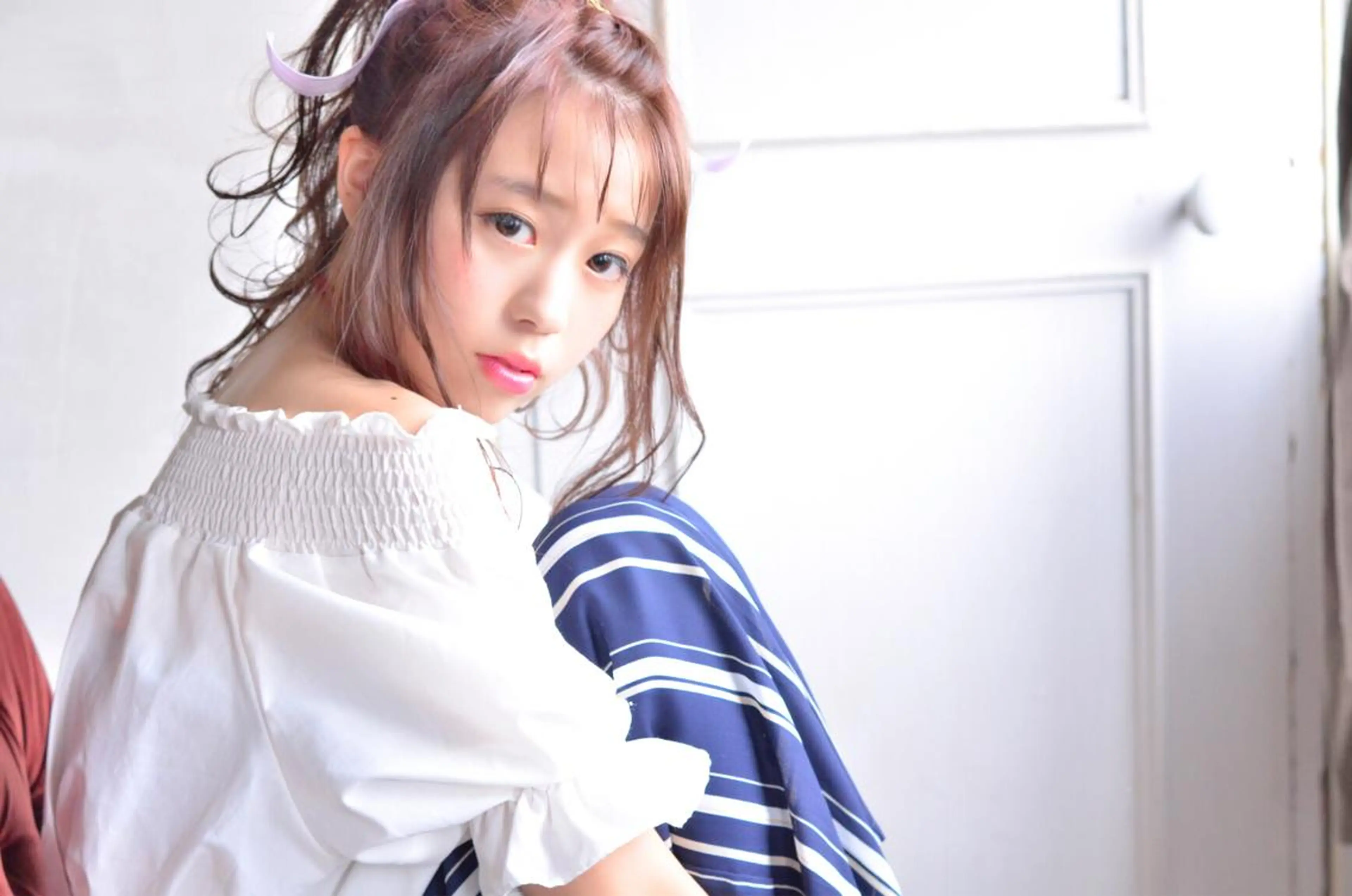 セミロング ロング カラー パーマ ヘアアレンジ ラベンダーカラー autre所属・大久保 ひでなりのヘアスタイル