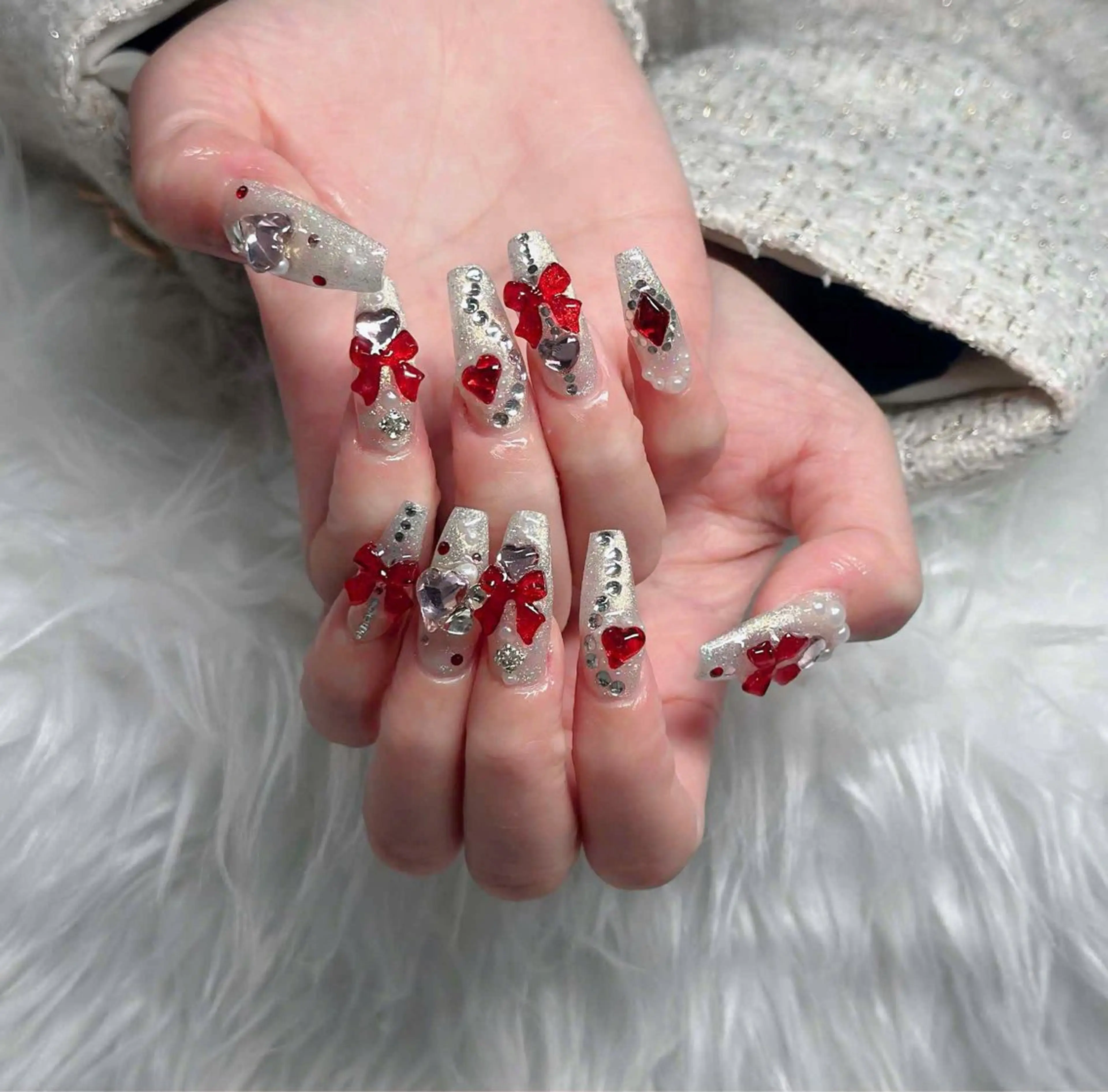 ネイル フレンチネイル ジェルネイル ガラスフレンチ ハロウィン ハート ハンドネイル H.baby Nail Salonのネイルデザイン