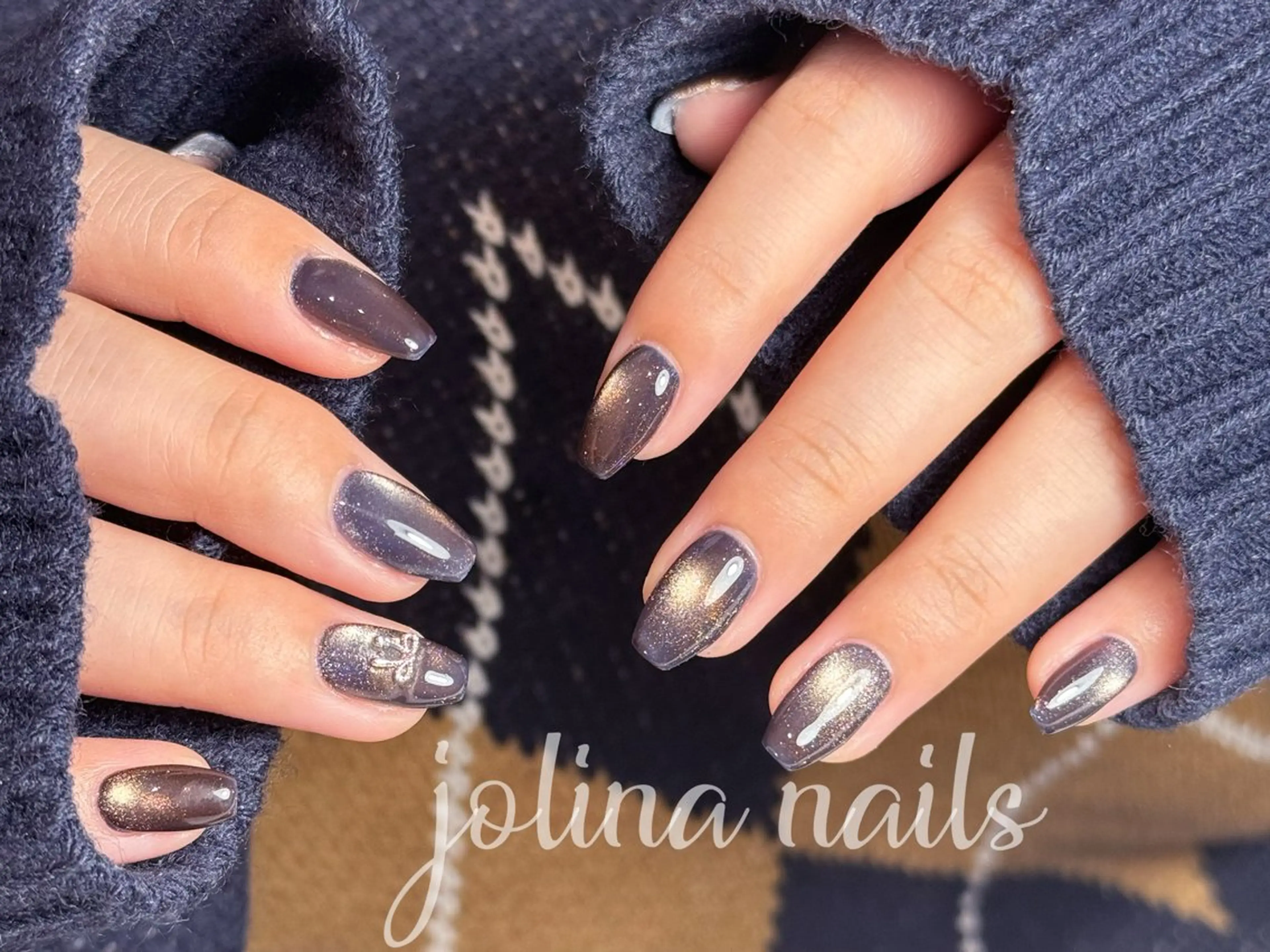 ネイル マグネットネイル ワンカラーネイル jolina nails鶴見店のネイルデザイン